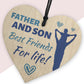 Father and Son Wooden Heart Gifts Father's Day Birthday Gifts