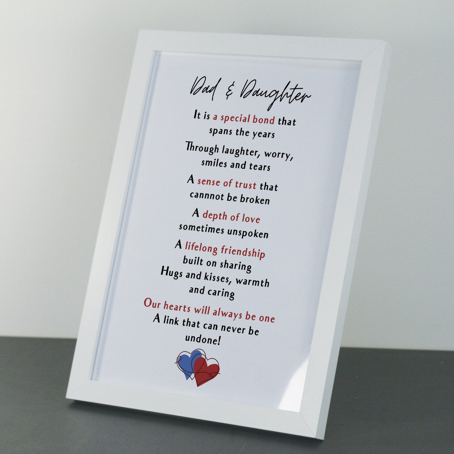 Dad And Daughter Print Thank You Gift For Dad Fathers Day Gift