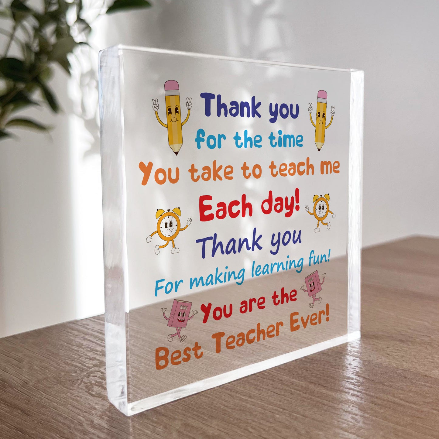 Teacher Gifts Engraved Acrylic Block Gifts for Teacher Christmas