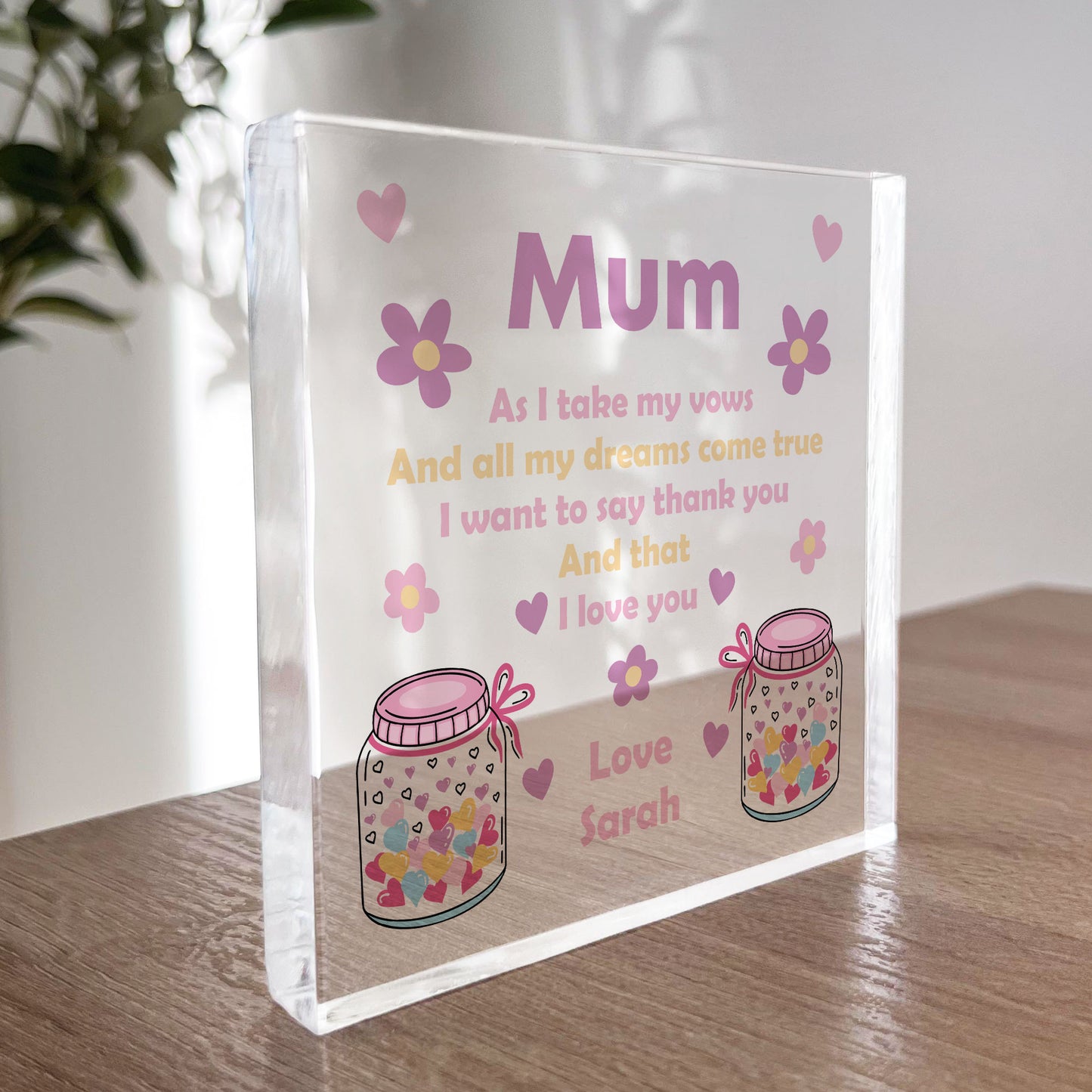 Personalised Gift For Mum On Wedding Day Gift For Mum Thank You