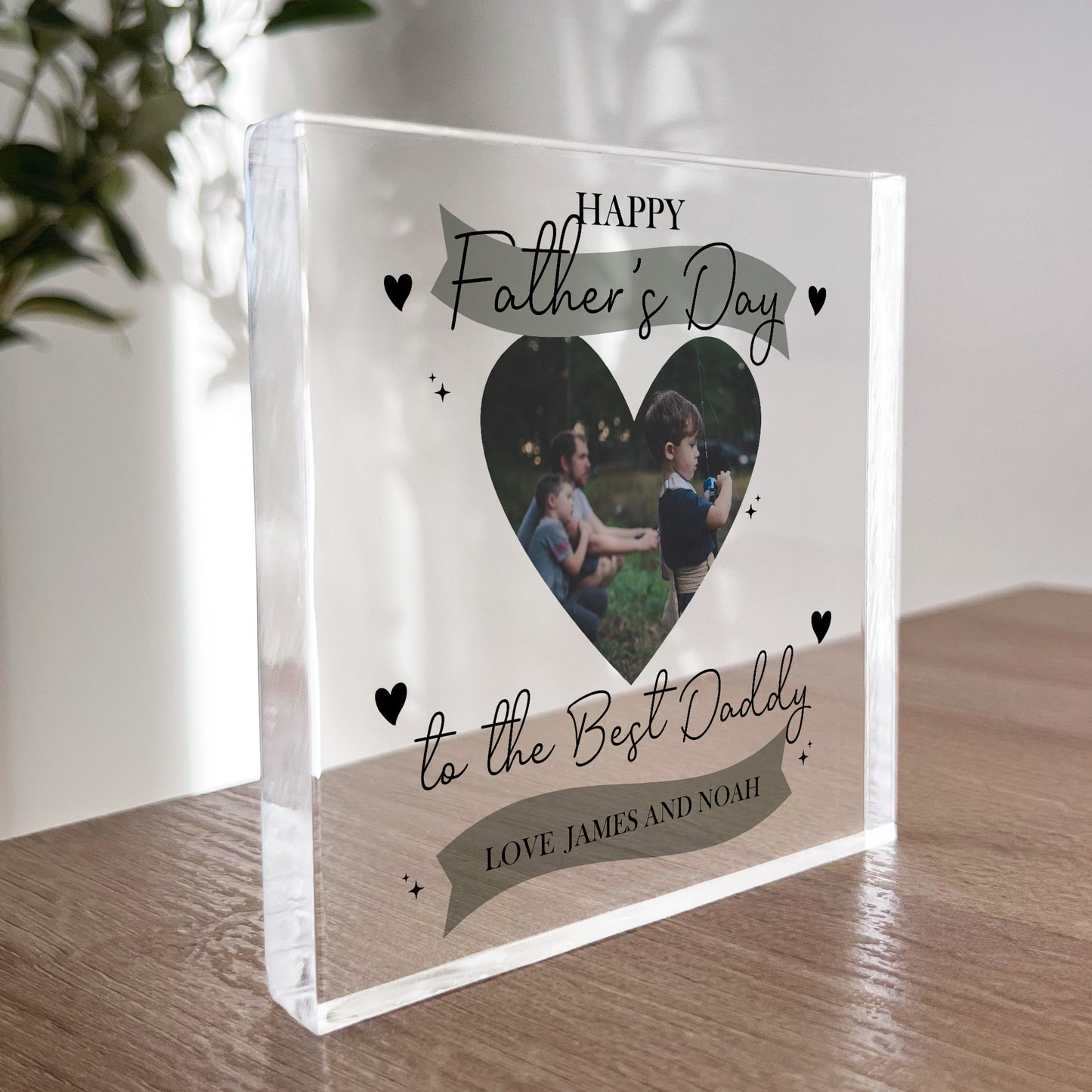 Fathers Day Gift For Best Daddy Personalised Clear Block Daddy