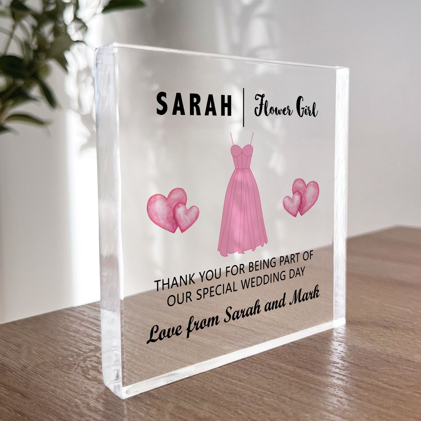 Flower Girl Thank You Gifts Personalised Block Flower Girl Gift