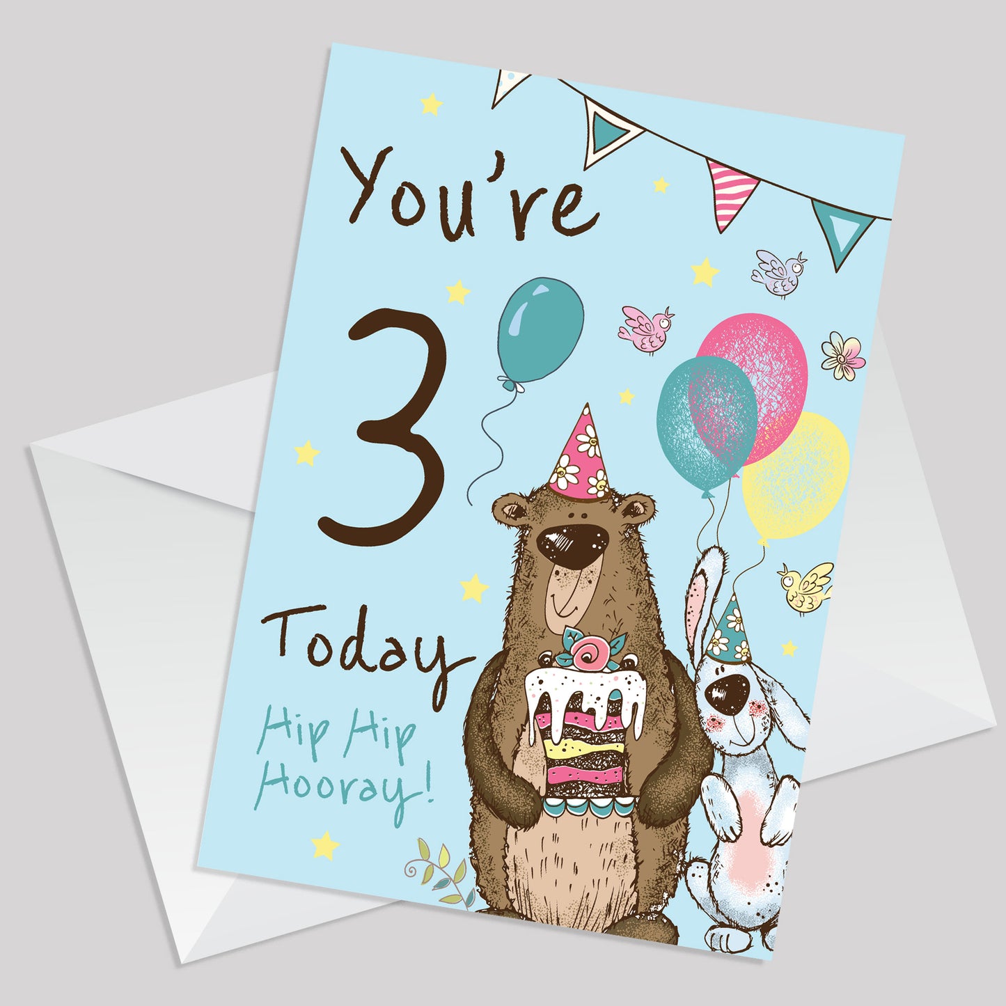 Youre 3 Today Birthday Card 3rd Birthday Card For Grandson Son