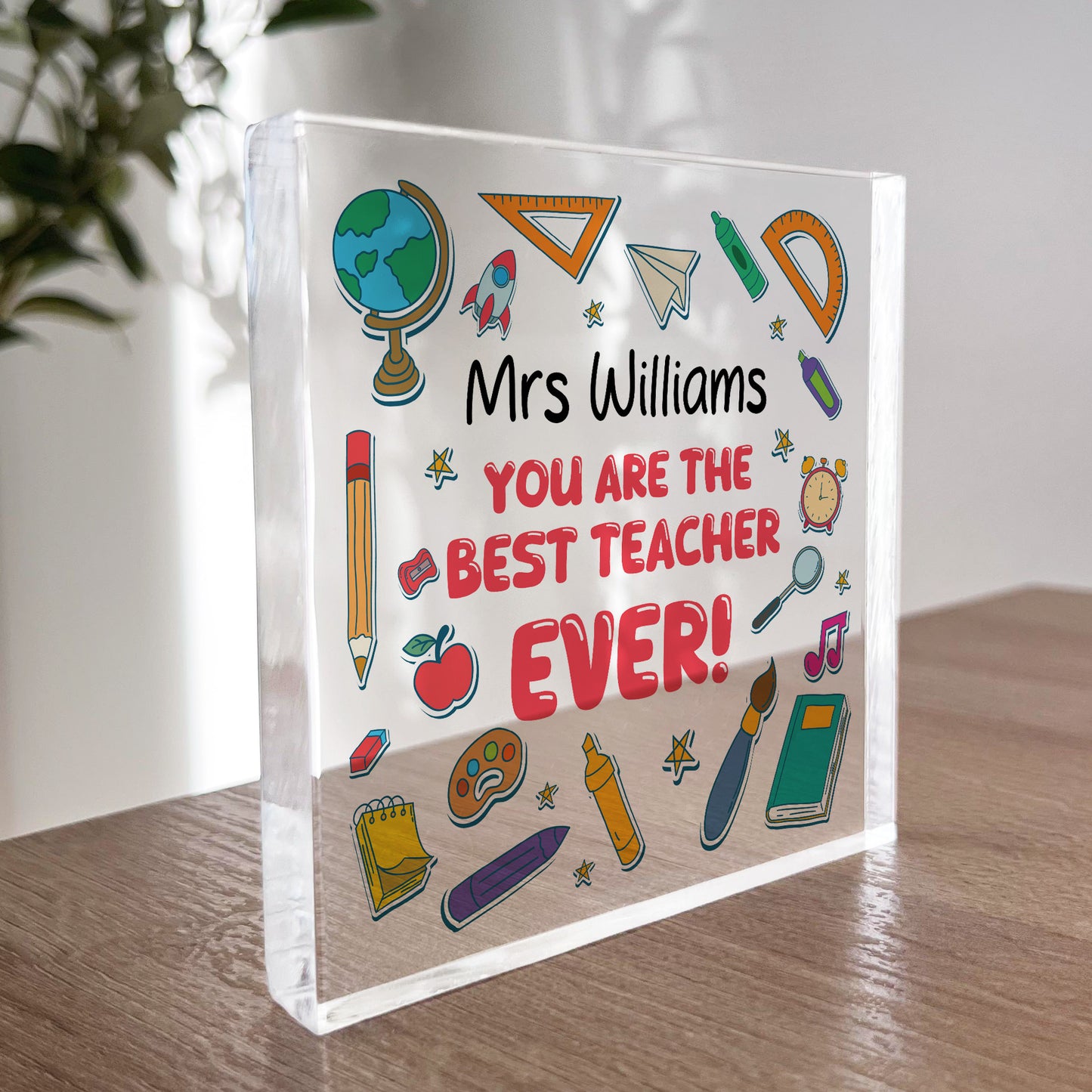 Personalised End Of Term Gift For Best Teacher Ever Block