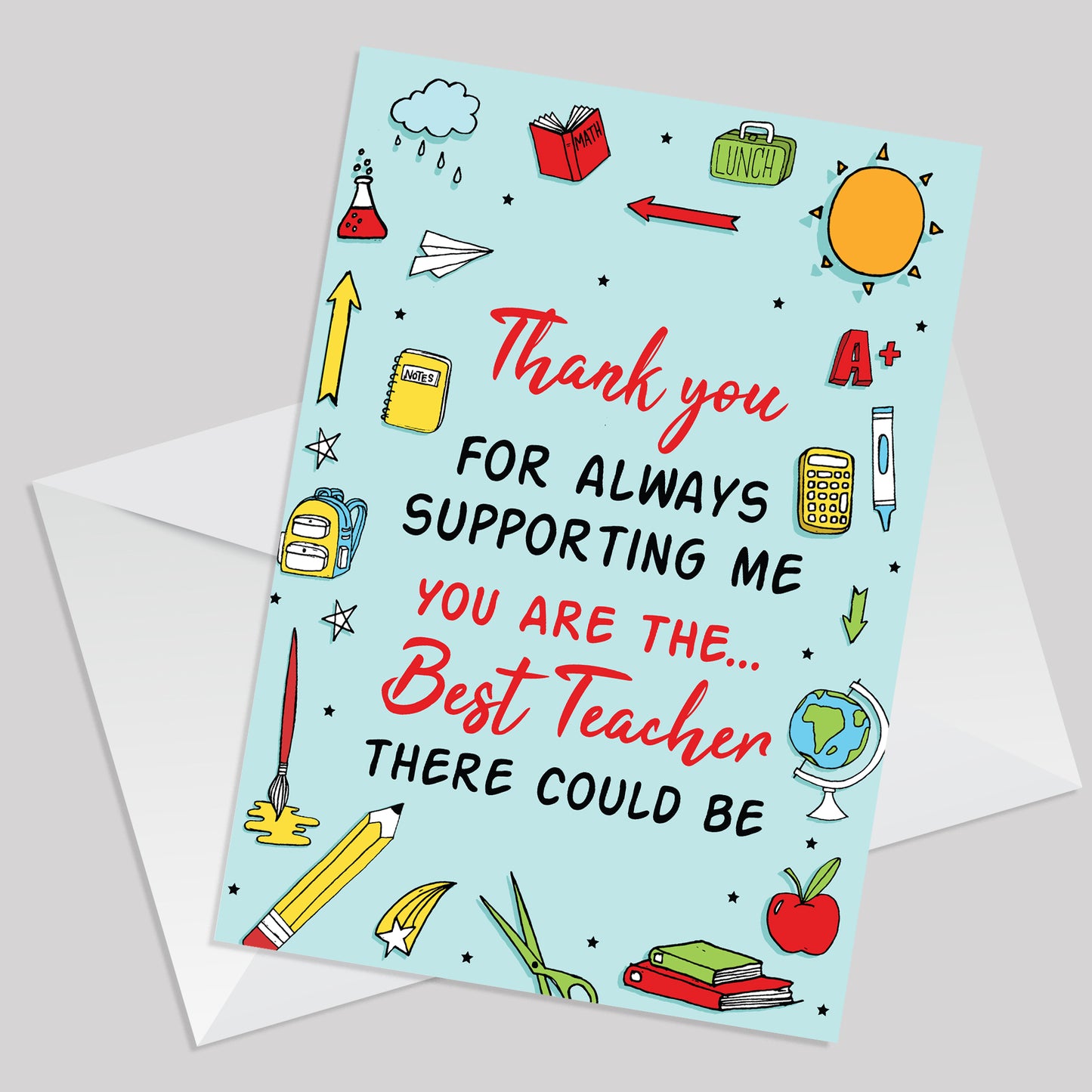 Card For Best Teacher Thank You Card For Teacher End Of Term