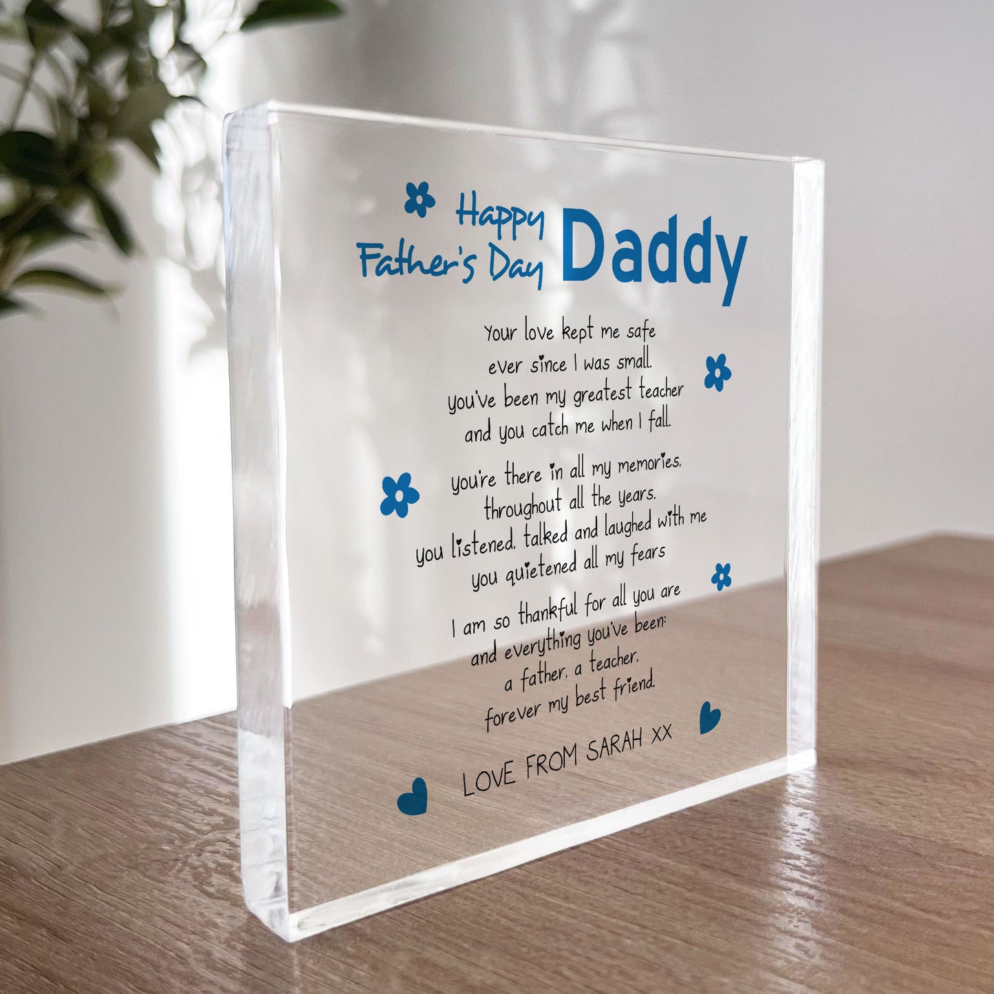 Happy Fathers Day Gift Personalised Gift For Dad Daddy Plaque