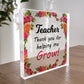 Special Gift For Teacher Thank You For Helping Me Grow Block