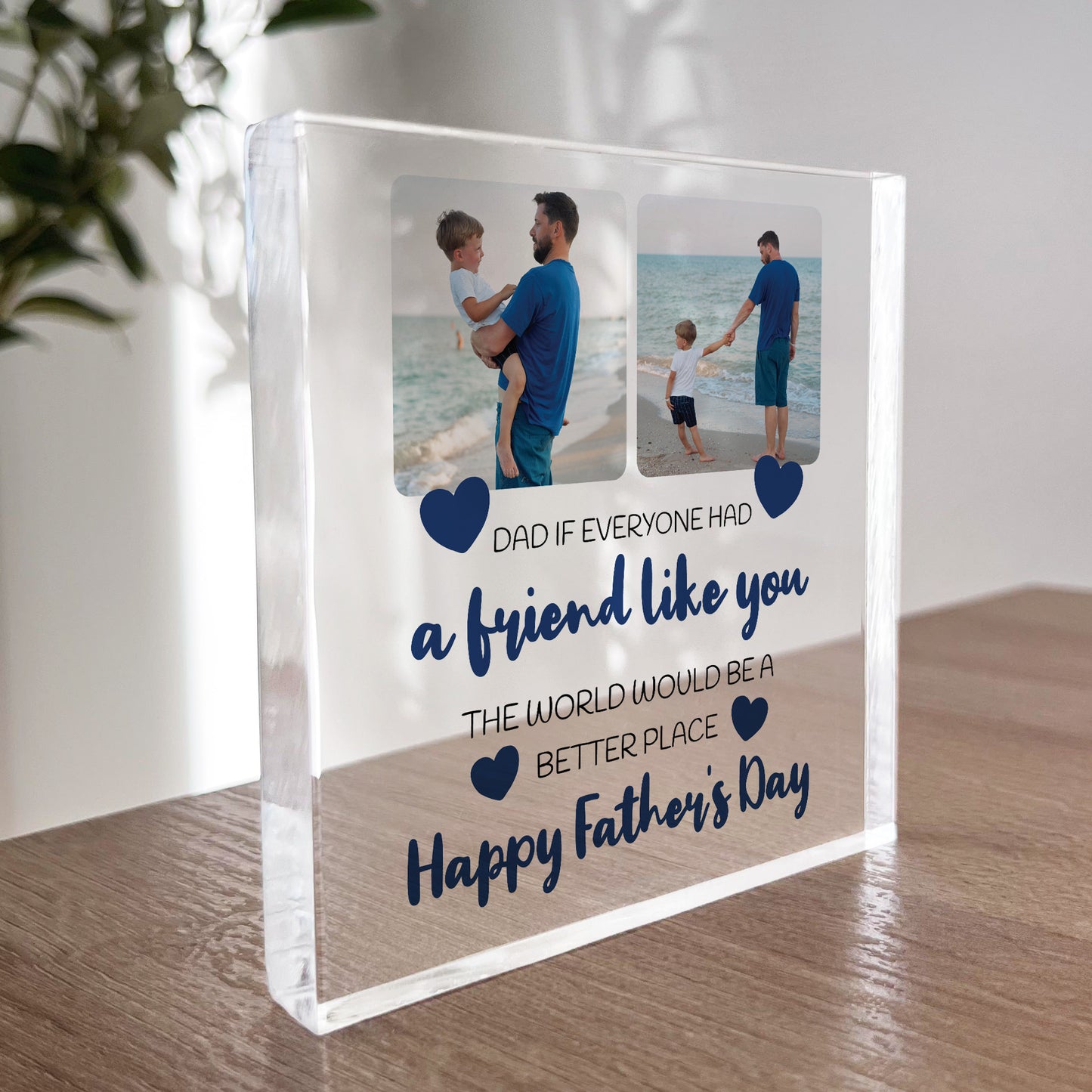 Fathers Day Gift Personalised Clear Block Dad Gift From Daughter