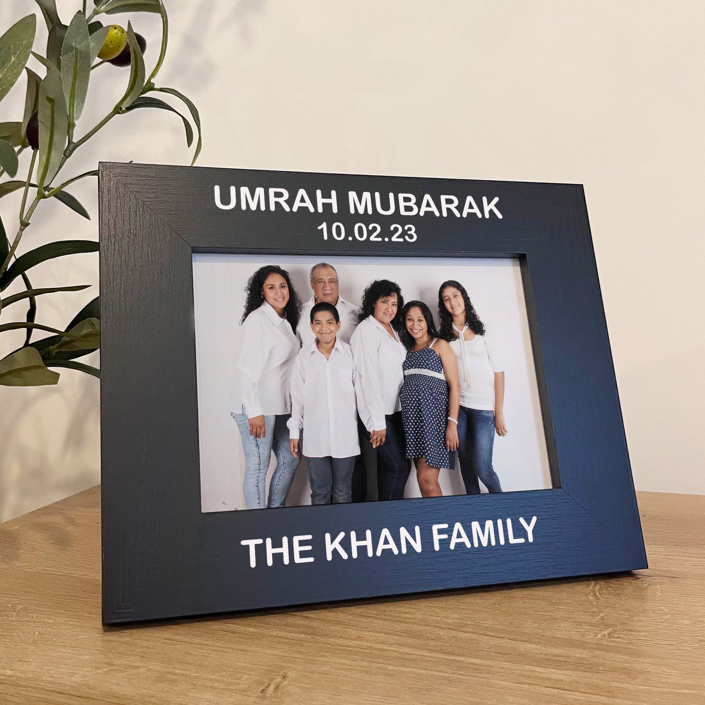 Umrah Mubarak Ramadan Gifts Personalised 7x5 Wooden Frame Family