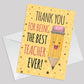 Cute Thank You Card For Teacher BEST TEACHER CARD Leaving School