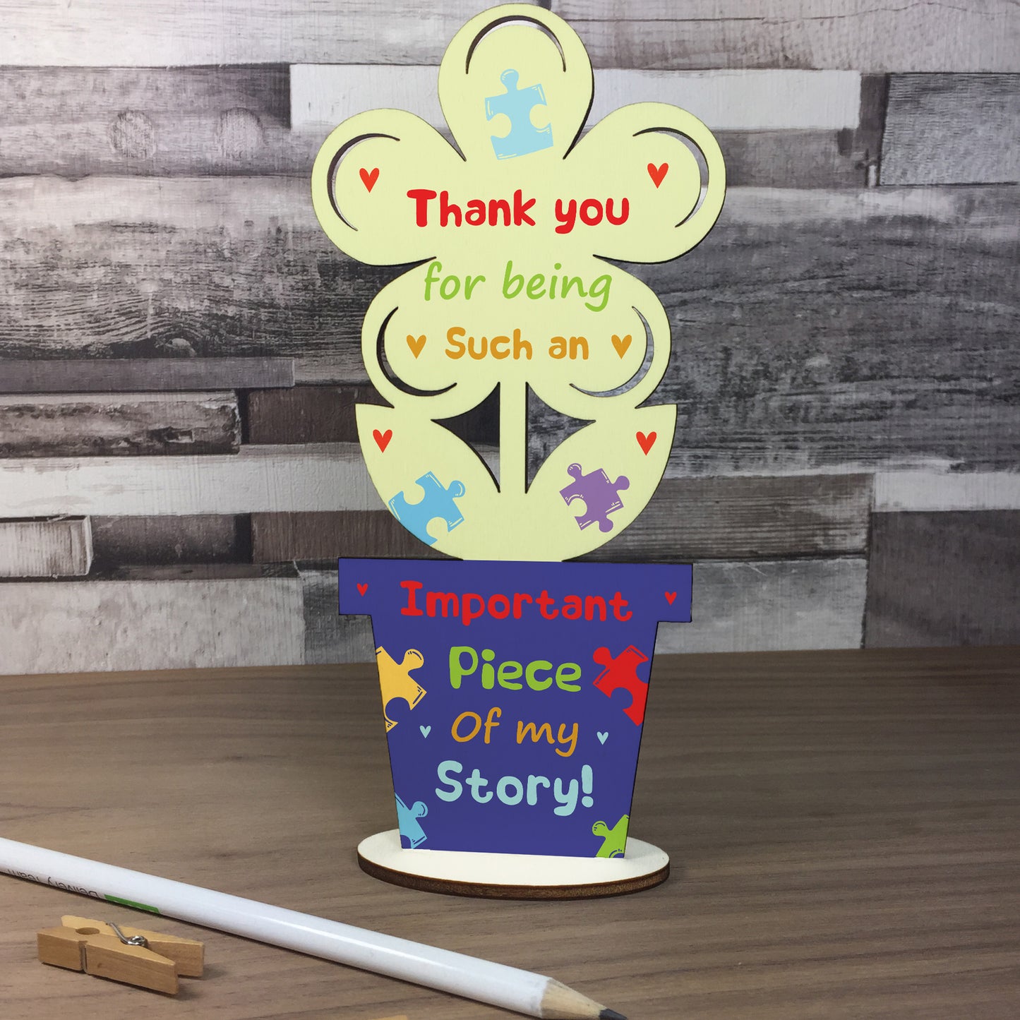 Thank You Wooden Flower Gift For Teacher Teaching Assistant