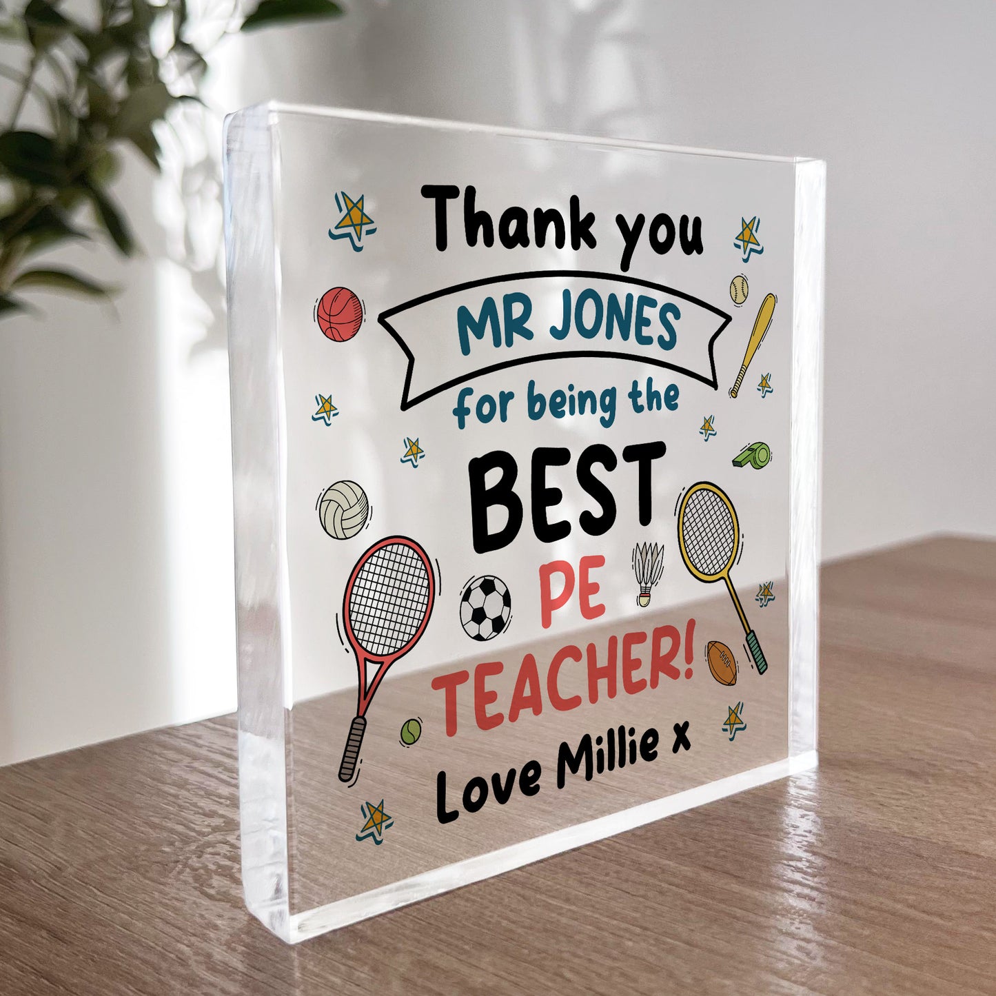 PE Teacher Gift Personalised Gift For PE Teacher Thank You Gifts