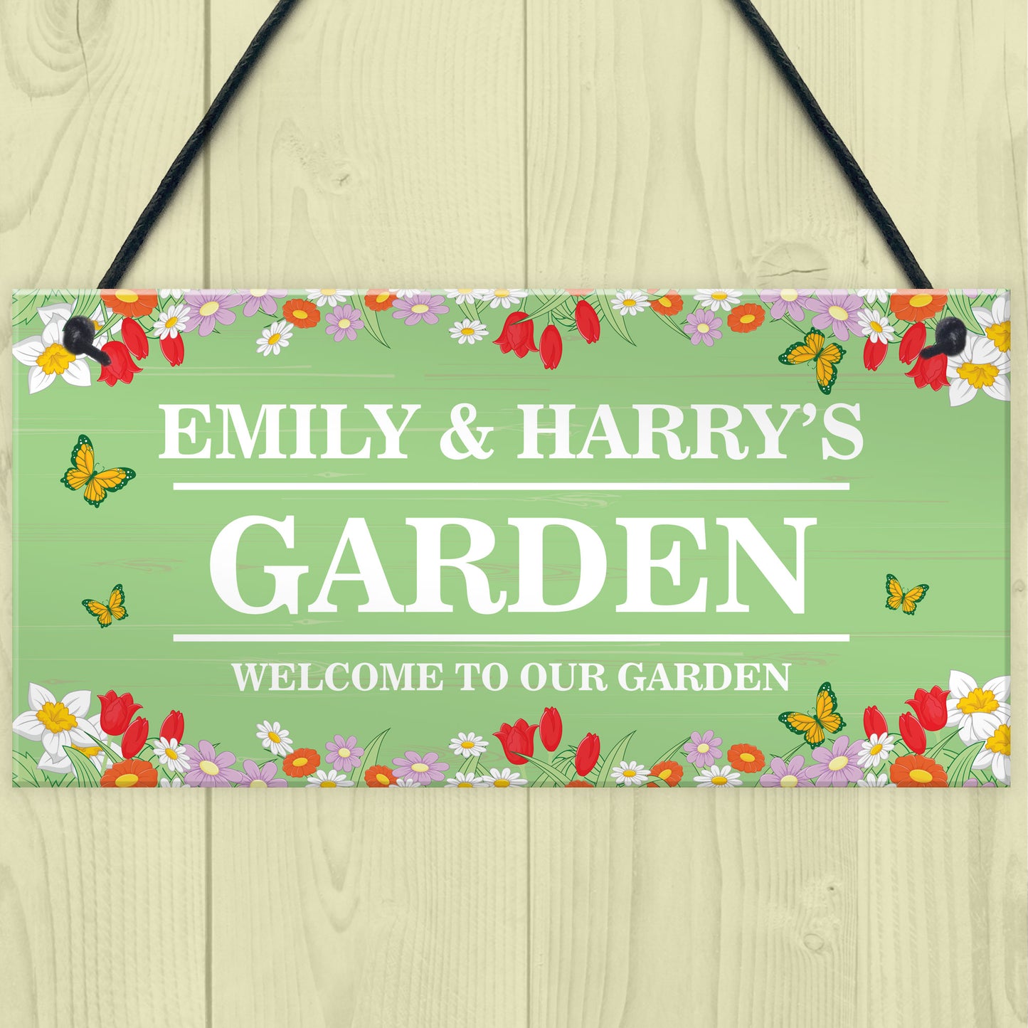 GARDEN SIGN For Outside Personalised Hanging Garden Sign Welcome