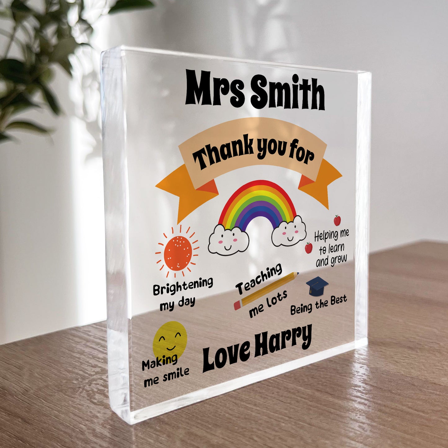 Personalised Teacher Nursery Thank You For Gift End of Term Gift