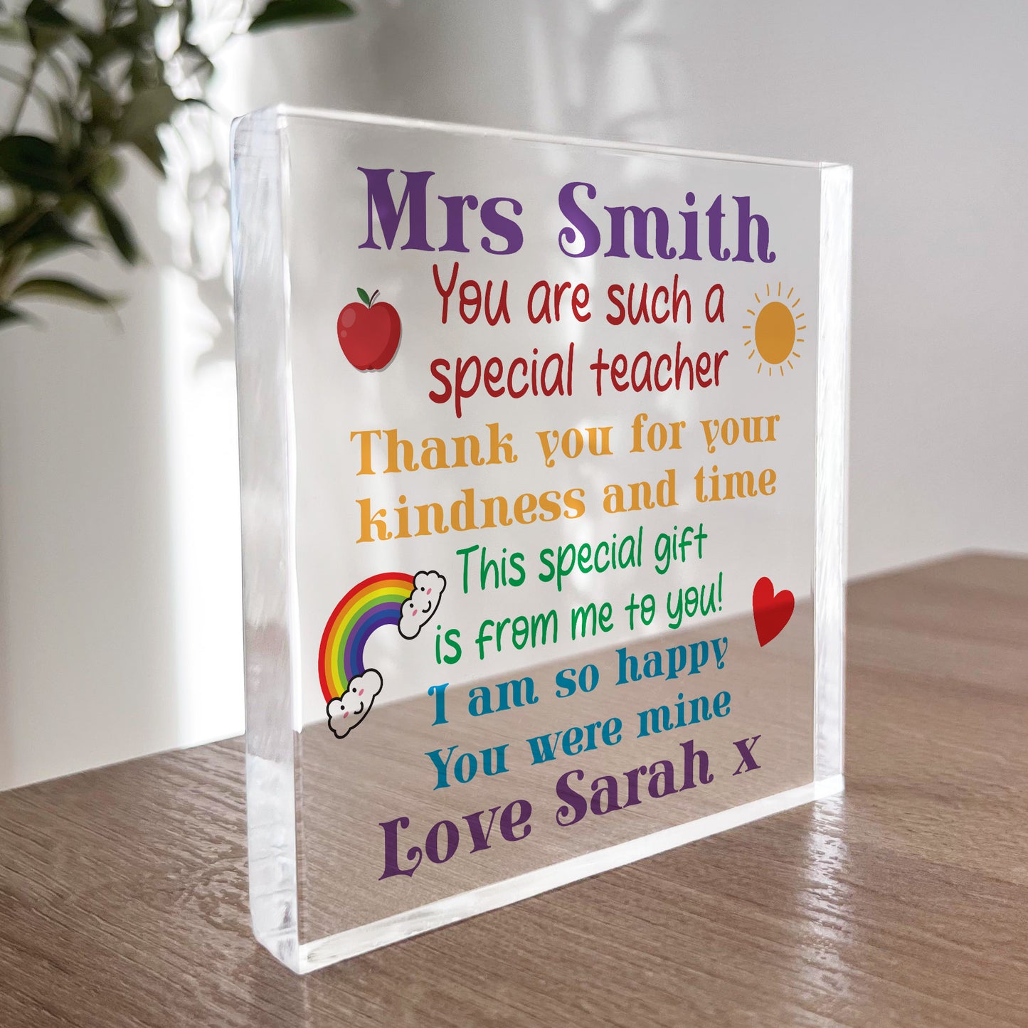 So Glad You Were Mine Teacher Gifts Personalised Thank You