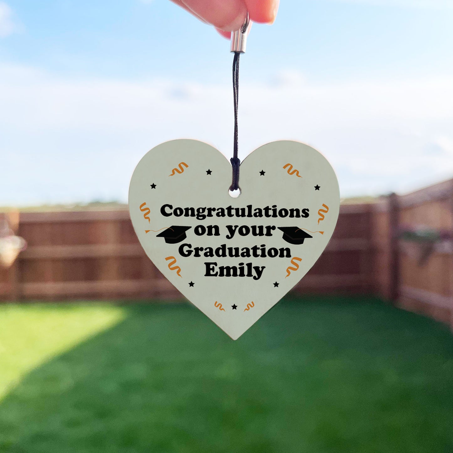 Novelty Graduation Gift Wood Keyring Personalised Gift