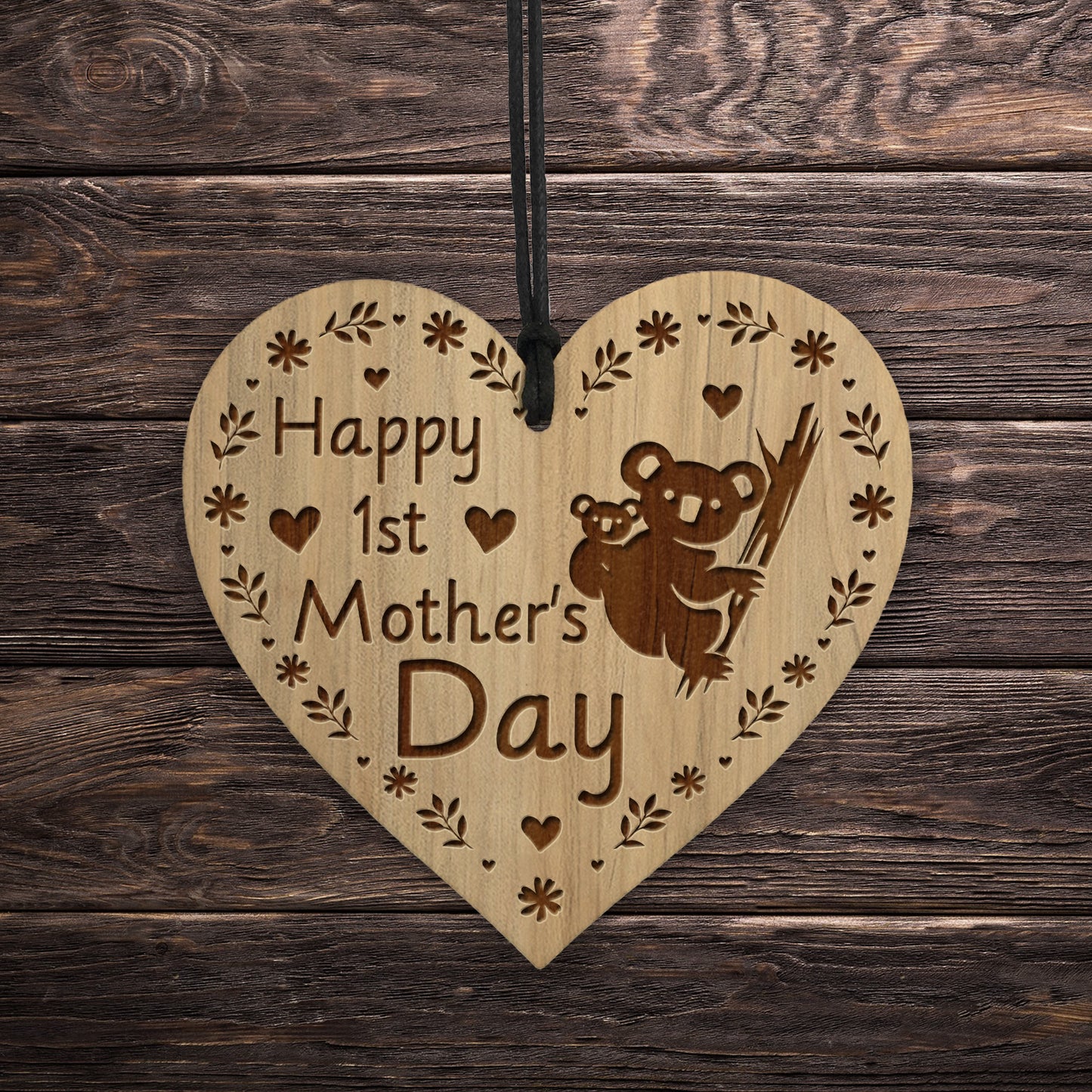 1st Mothers Day Gift For Mummy Wooden Heart Plaque