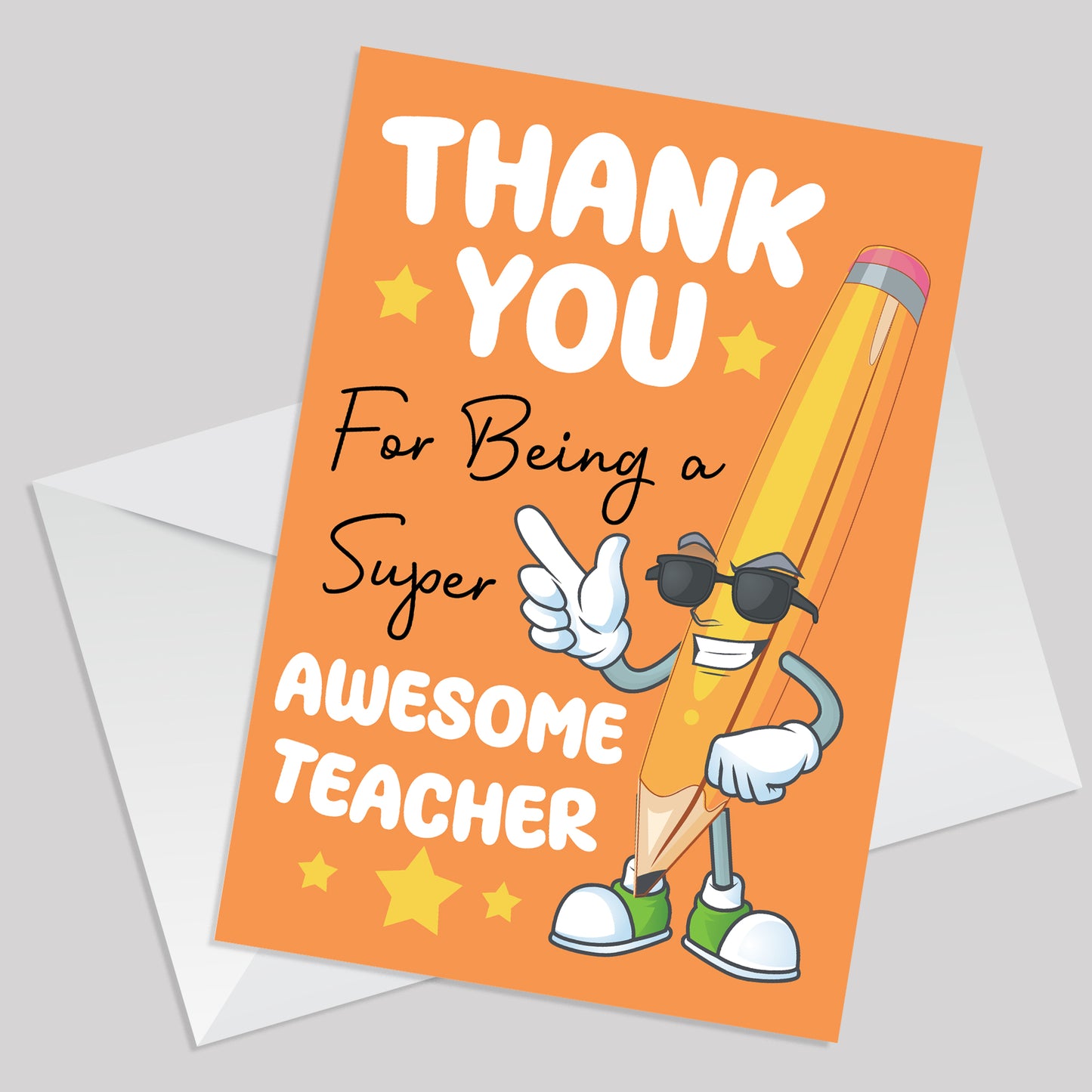 Card For Teacher End Of Year Super Awesome Teacher Thank You