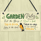 Garden Rules Sign Relax Feel the Breeze Take a Nap Pretty Sign