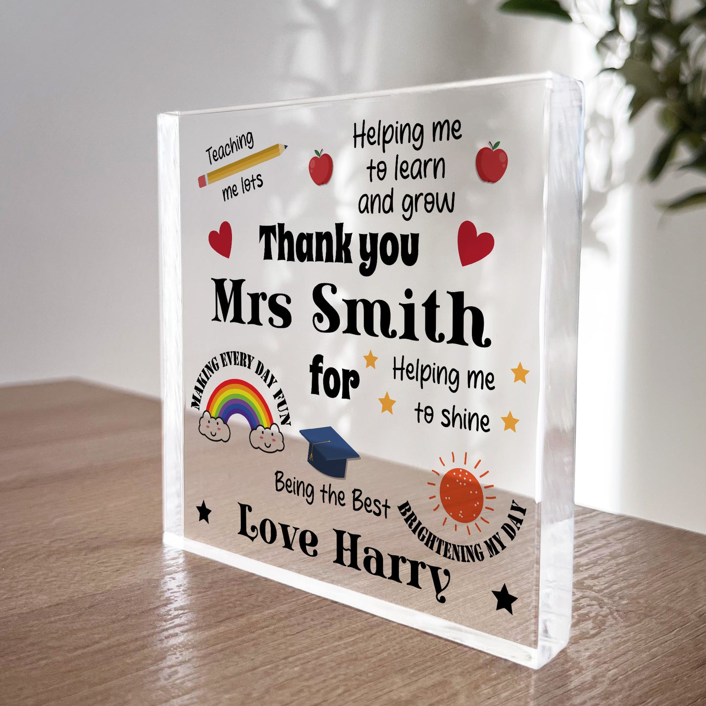 Reasons I Love My Teacher, Personalised Teacher Gift Nursery