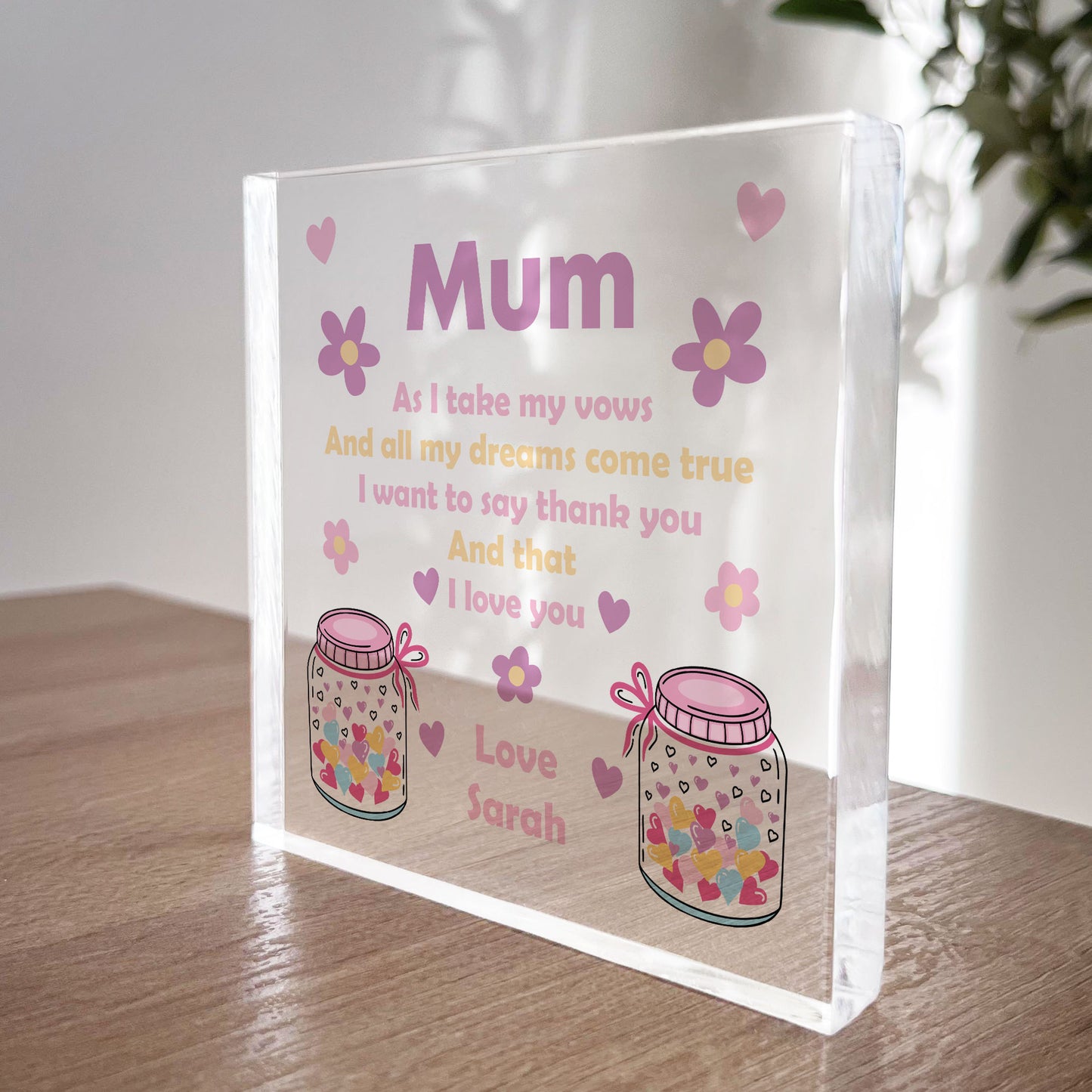 Personalised Gift For Mum On Wedding Day Gift For Mum Thank You