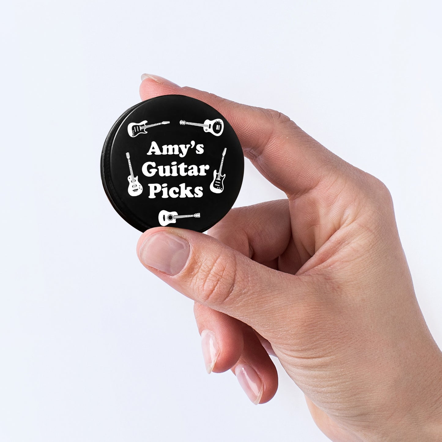 Personalised Guitar Plectrum Pick Storage Tin For Guitarist