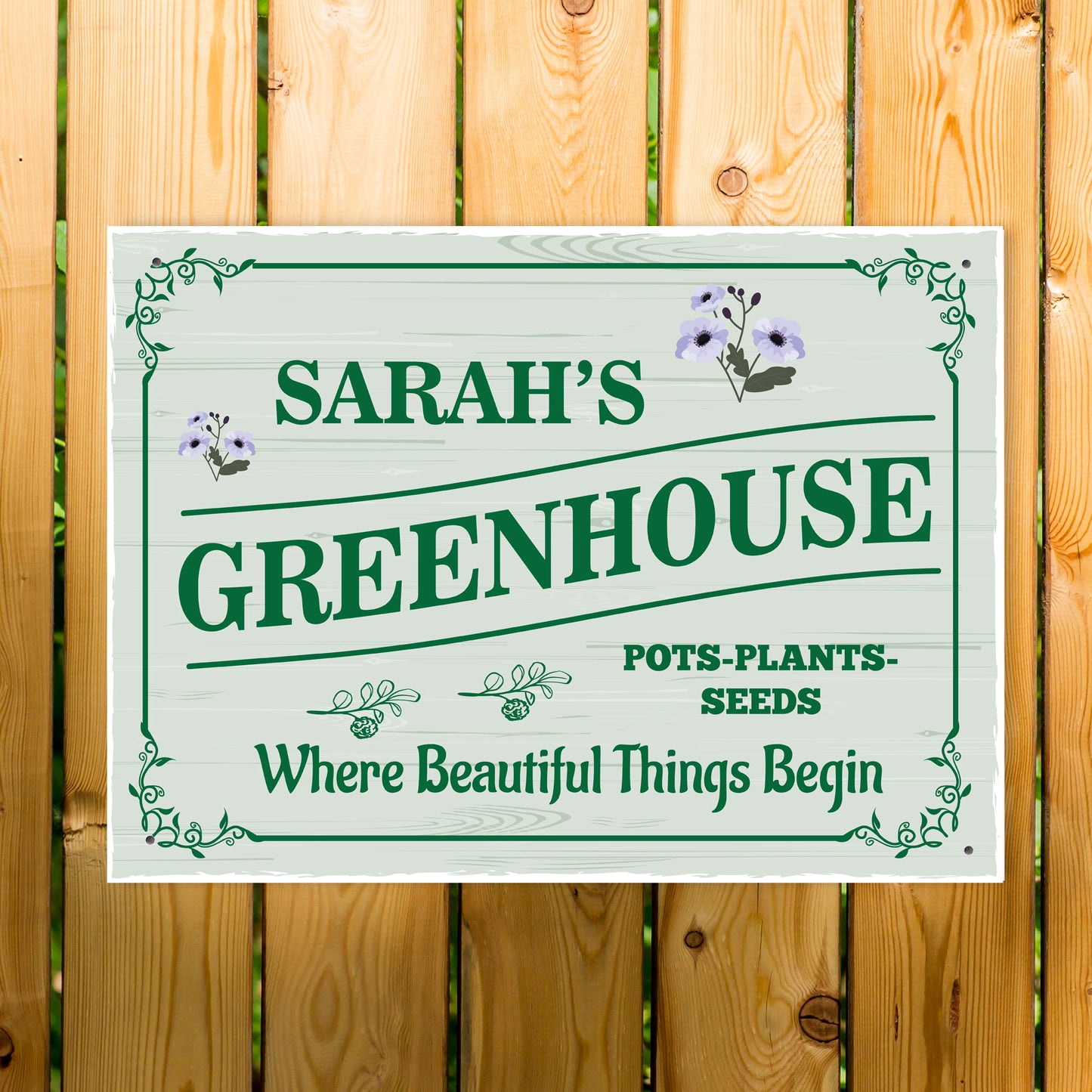 Personalised Greenhouse Sign Welcome Sign Garden Sign Home Decor