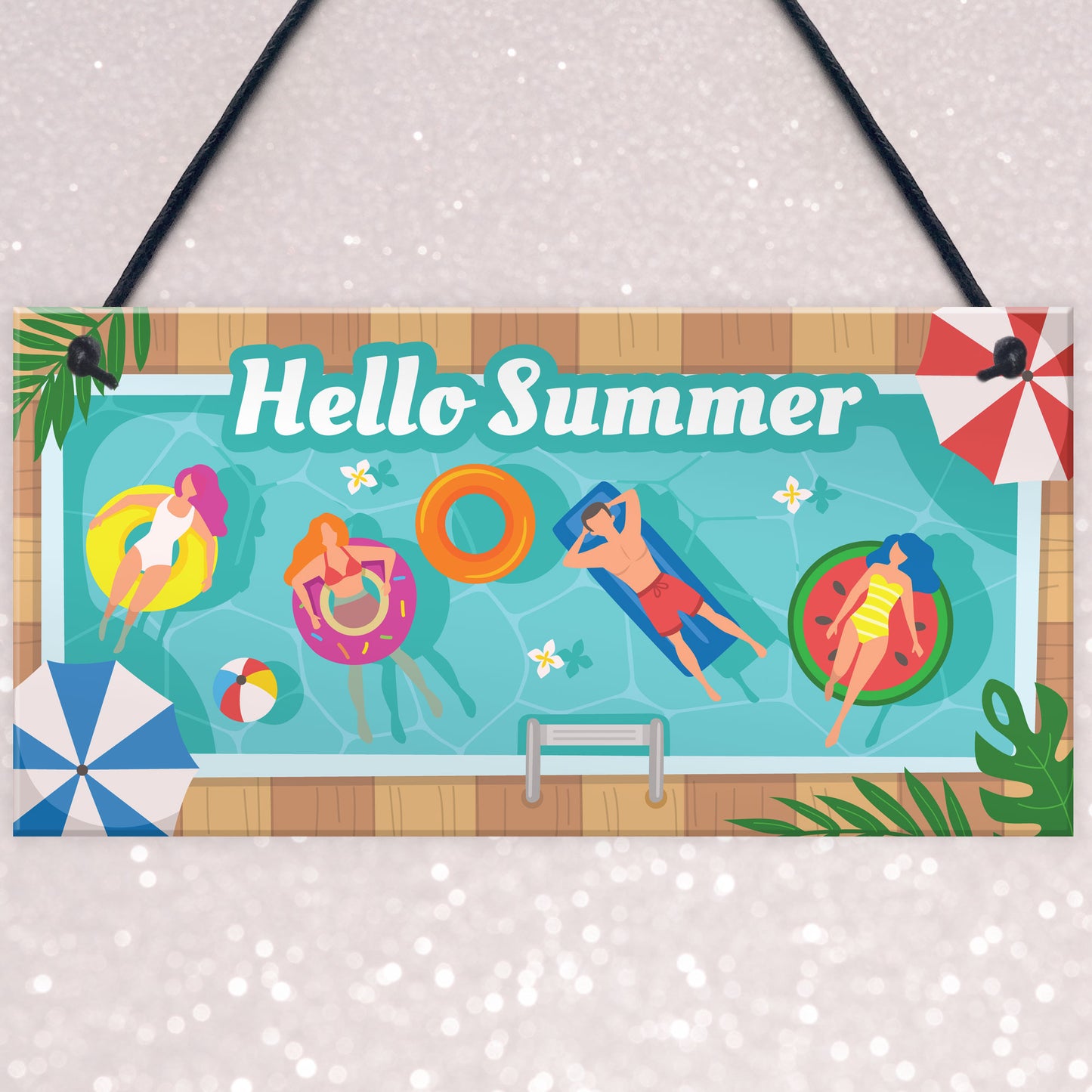 Summer Garden Hot Tub Accessories Garden Decor Plaque Swimming