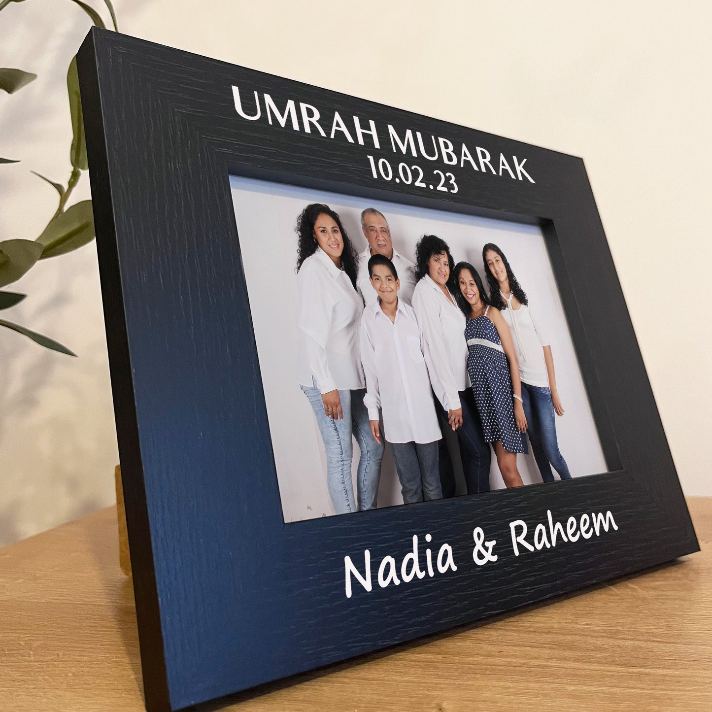 Umrah Mubarak Personalised 7x5 Wooden Photo Frame Ramadan