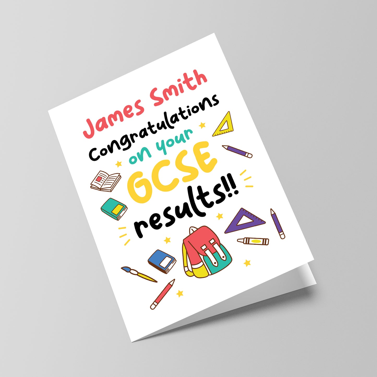 Personalised Congratulations Card GCSE Exam Results Card Pass