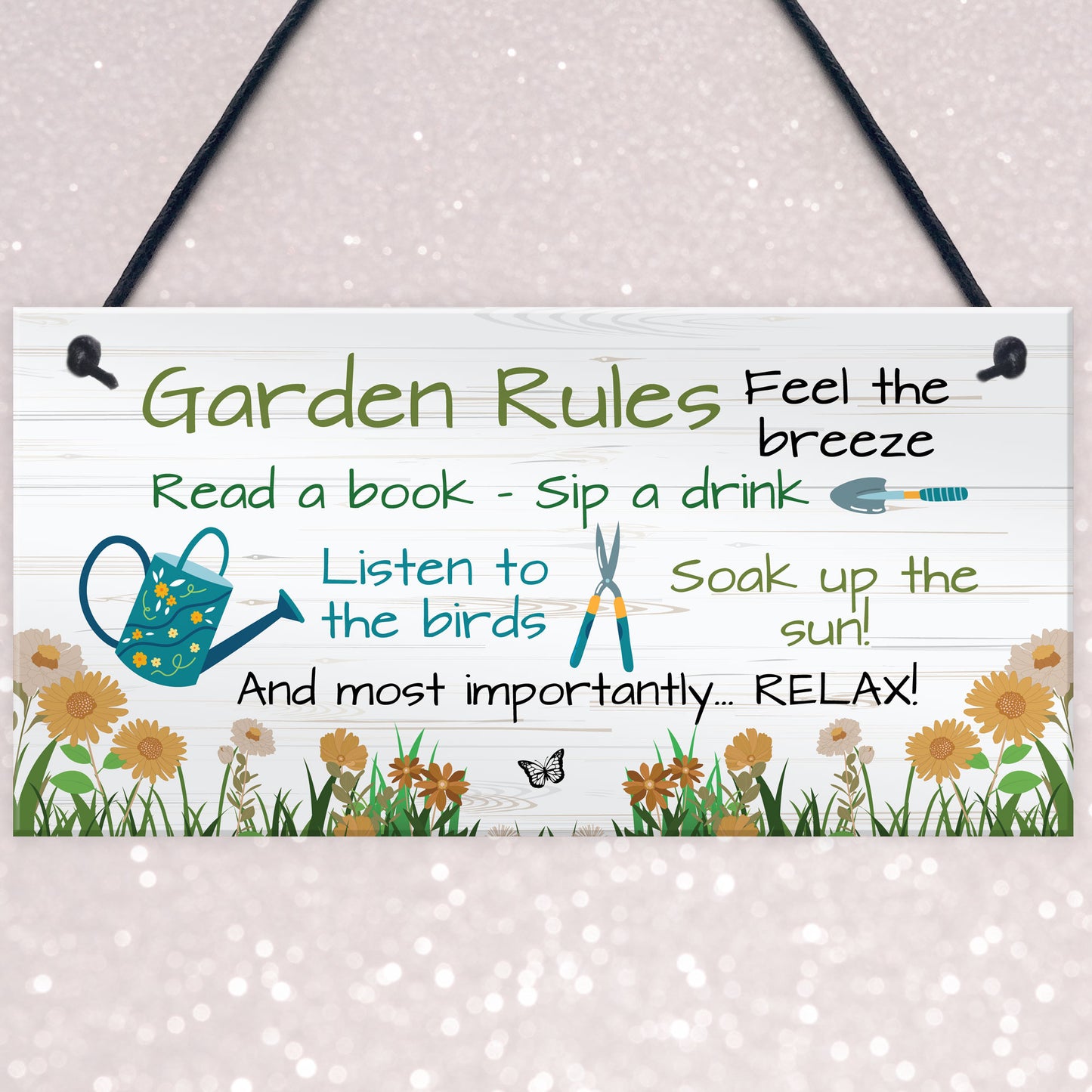 Hanging Garden Rules Sign Perfect For Gardeners Wall Door Sign