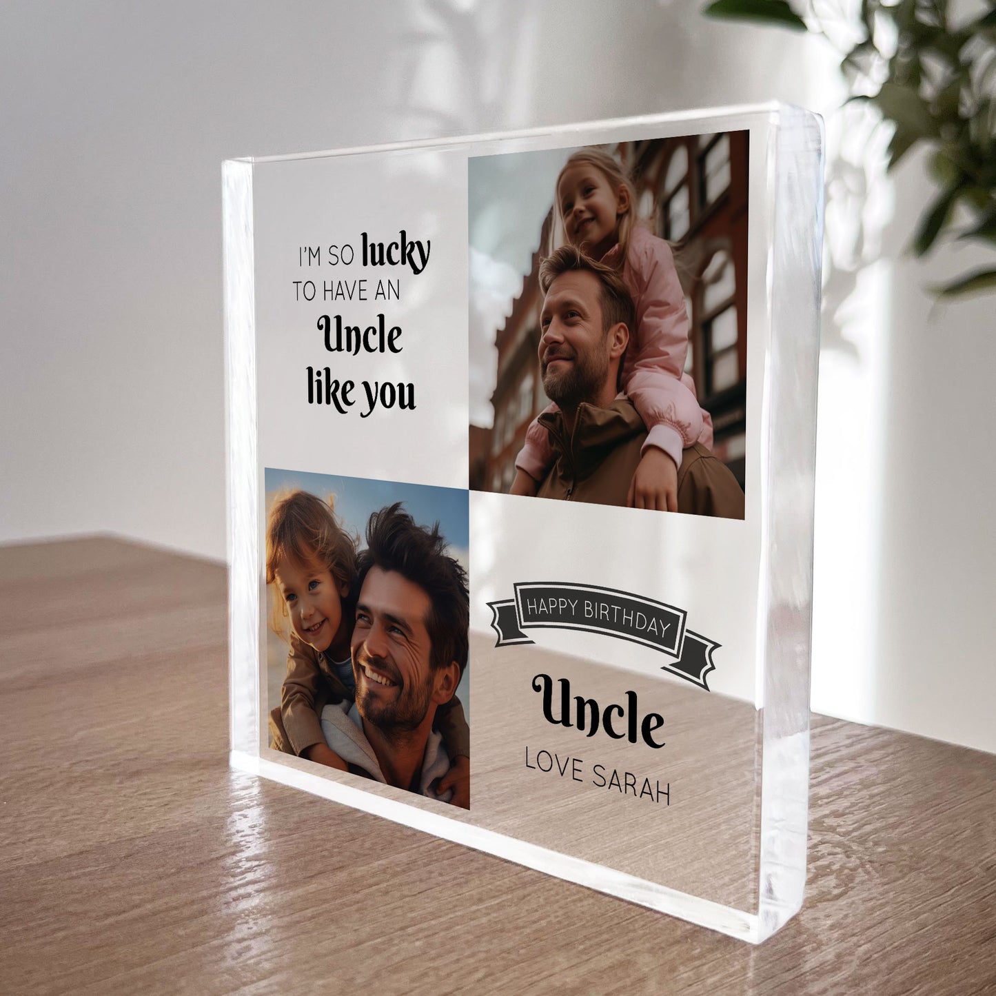 Personalised Uncle Birthday Gifts Custom Acrylic Freestanding