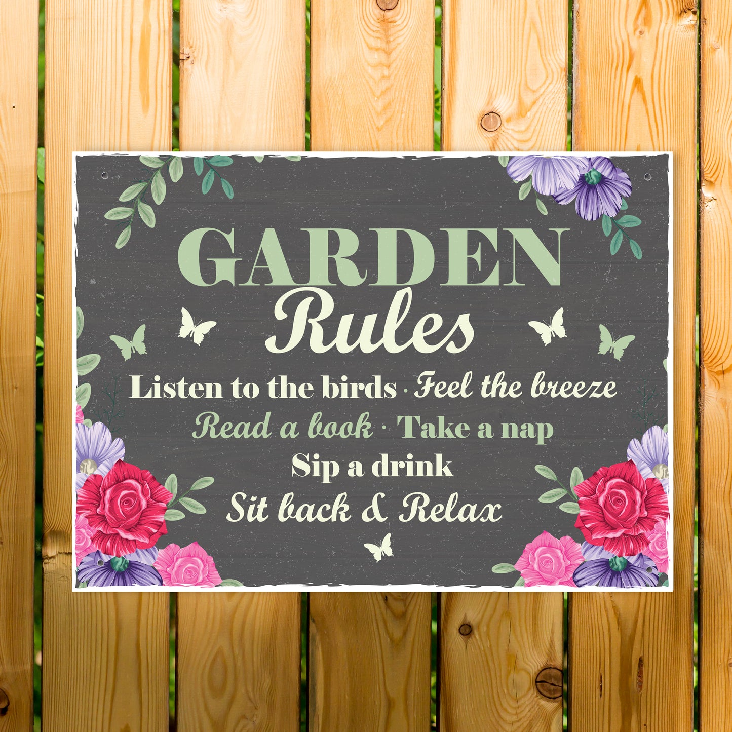 GARDEN RULES Sign Garden Shed Sign Garden Sign For Outdoor Shed