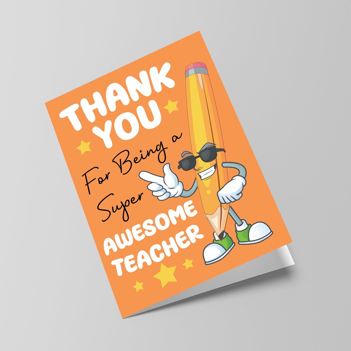 Card For Teacher End Of Year Super Awesome Teacher Thank You