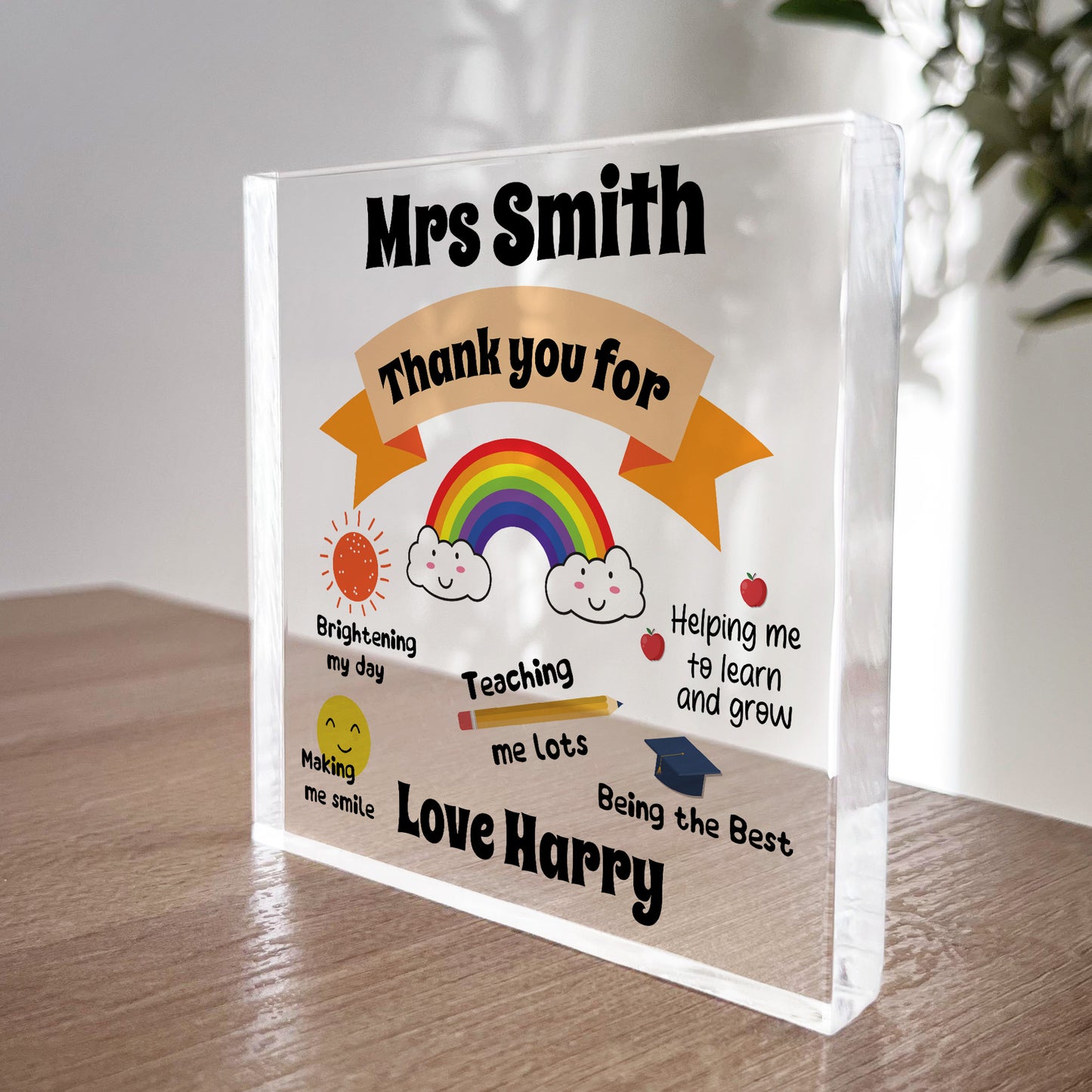 Personalised Teacher Nursery Thank You For Gift End of Term Gift