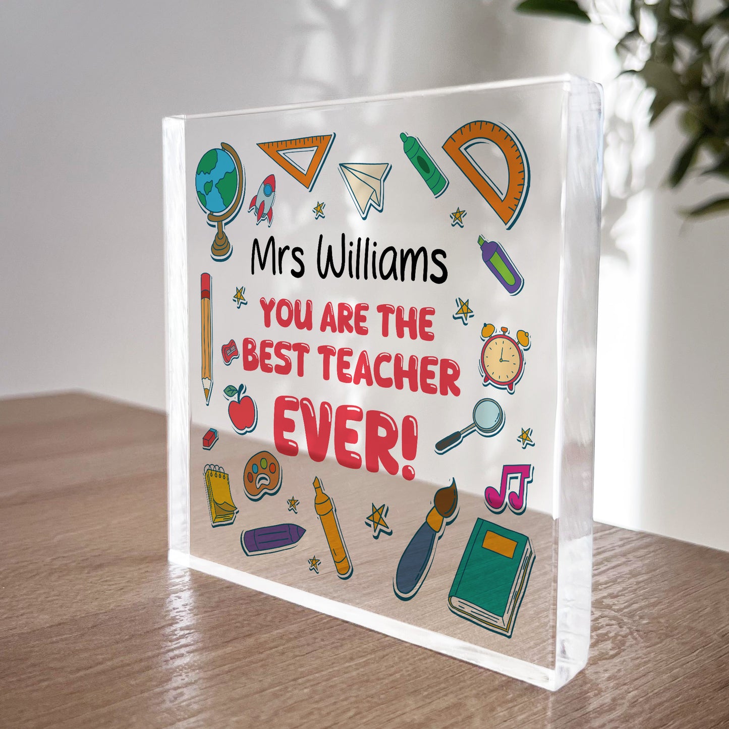 Personalised End Of Term Gift For Best Teacher Ever Block