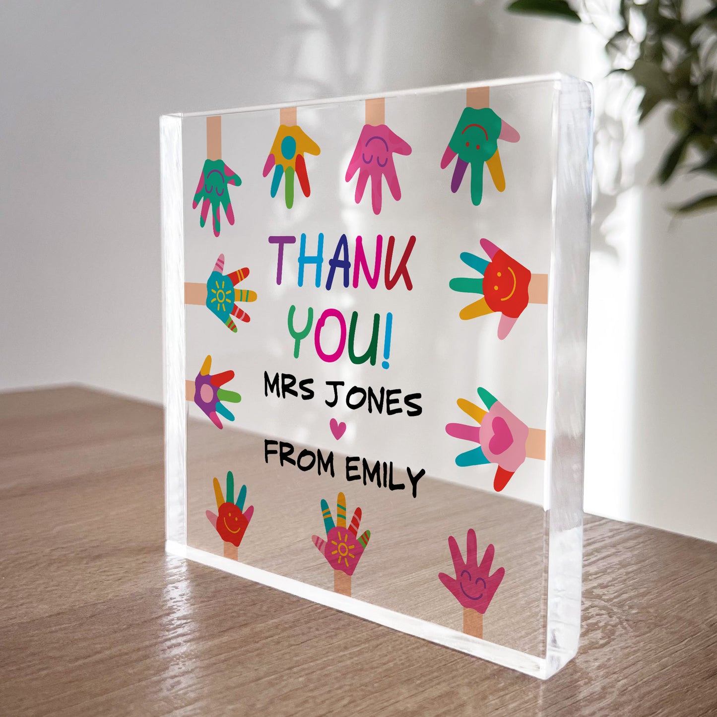 Personalised Teacher Gift Teacher Acrylic Block THANK YOU