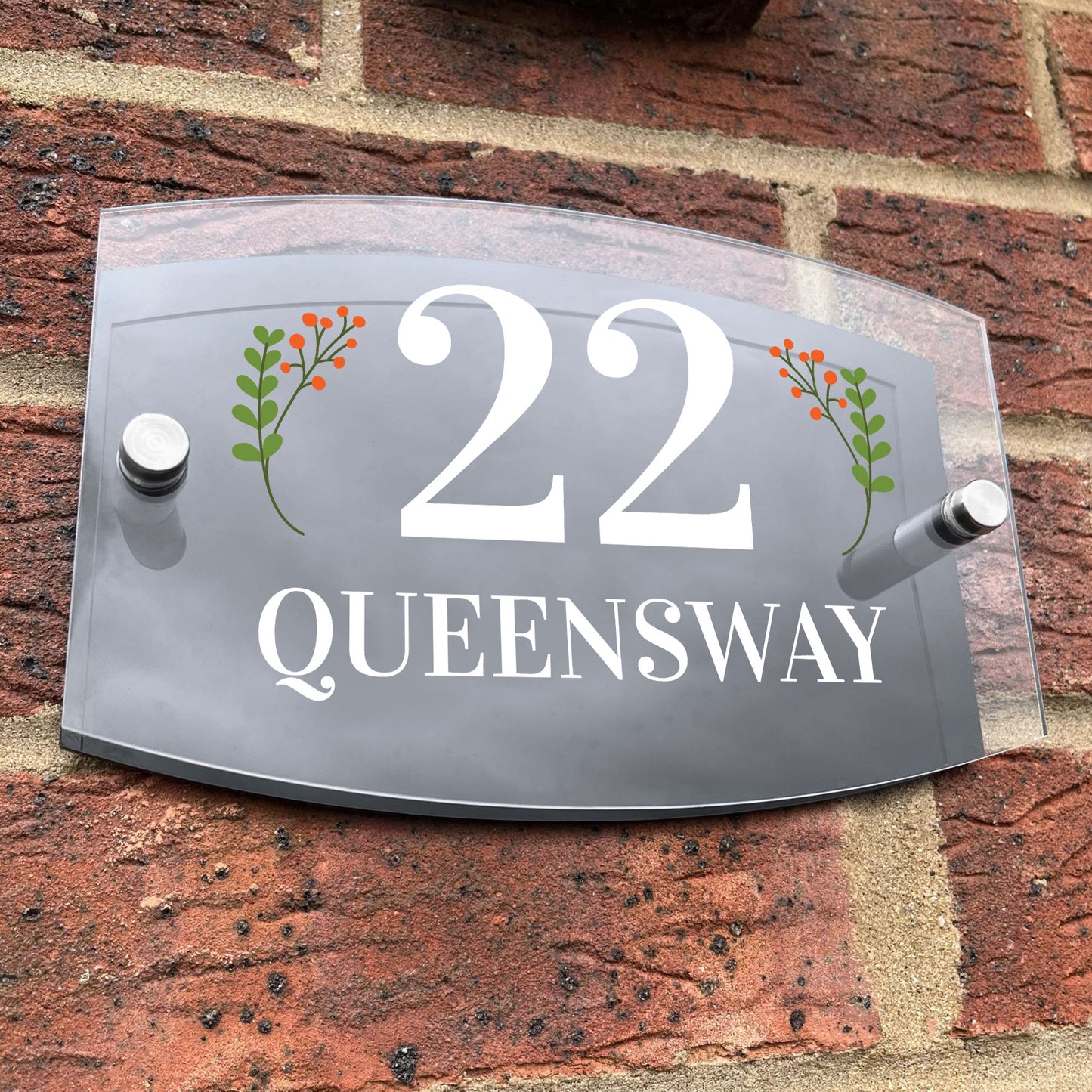 Personalised House Door Sign Number Acrylic & Aluminium House