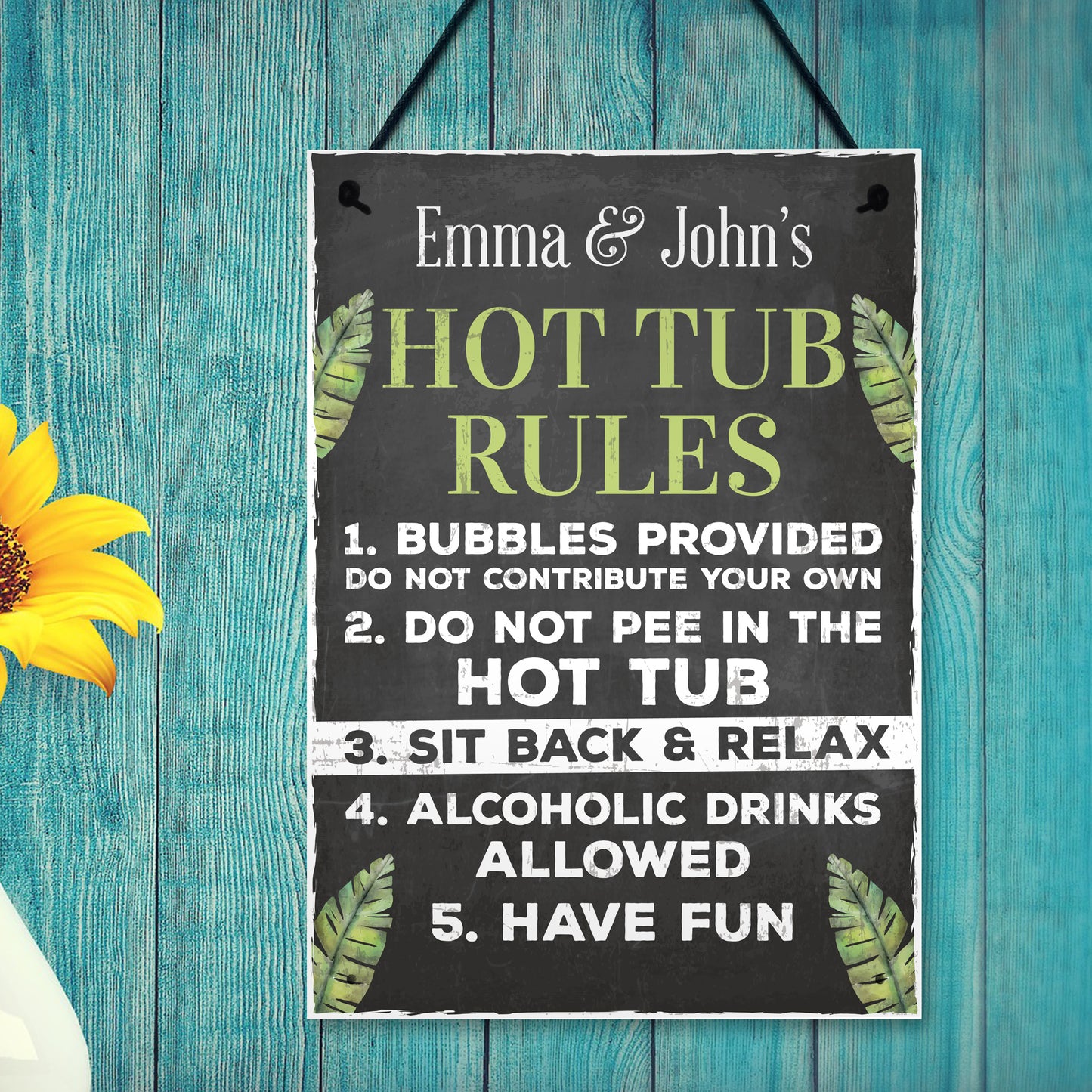 Personalised Hot Tub Plaques Hot Tub Rules Sign Novelty Outdoor