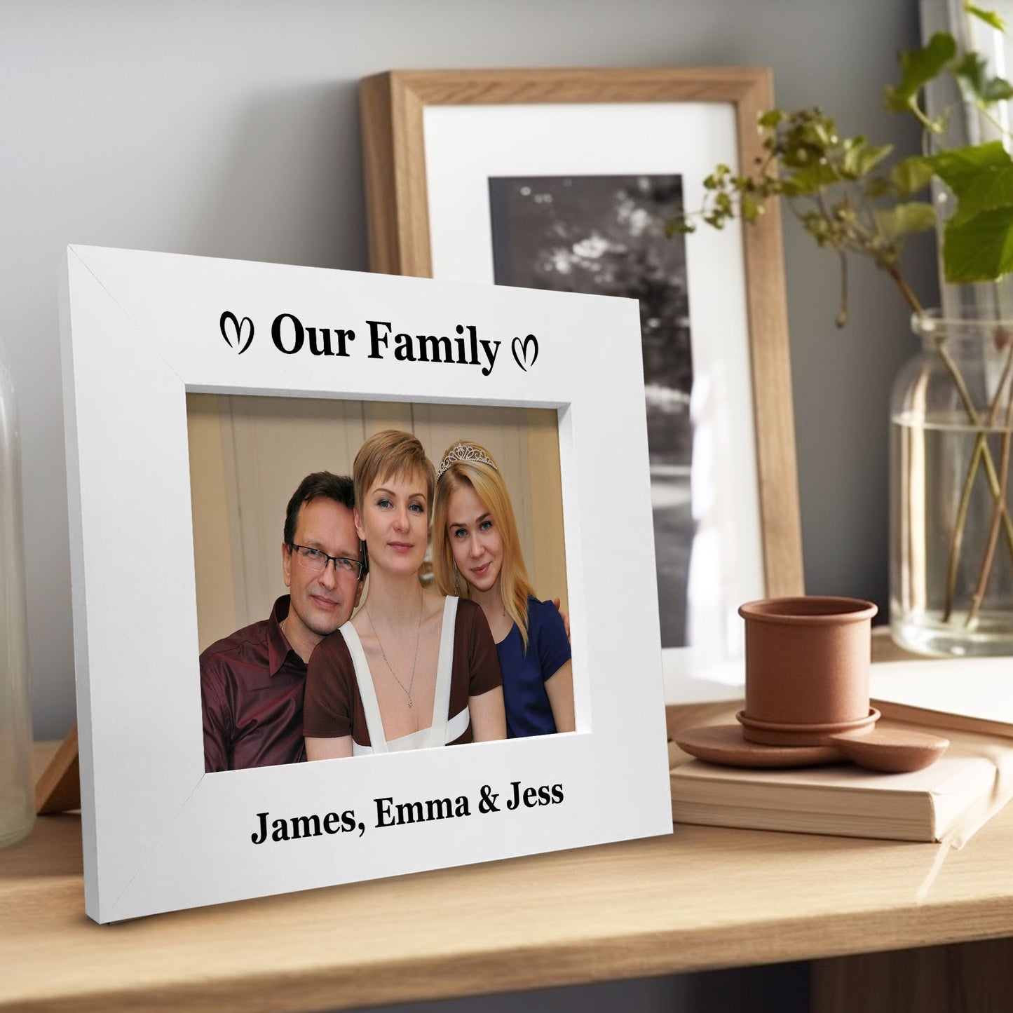 Family Photo Frame Personalised 7x5 Family Wooden Photo Frame