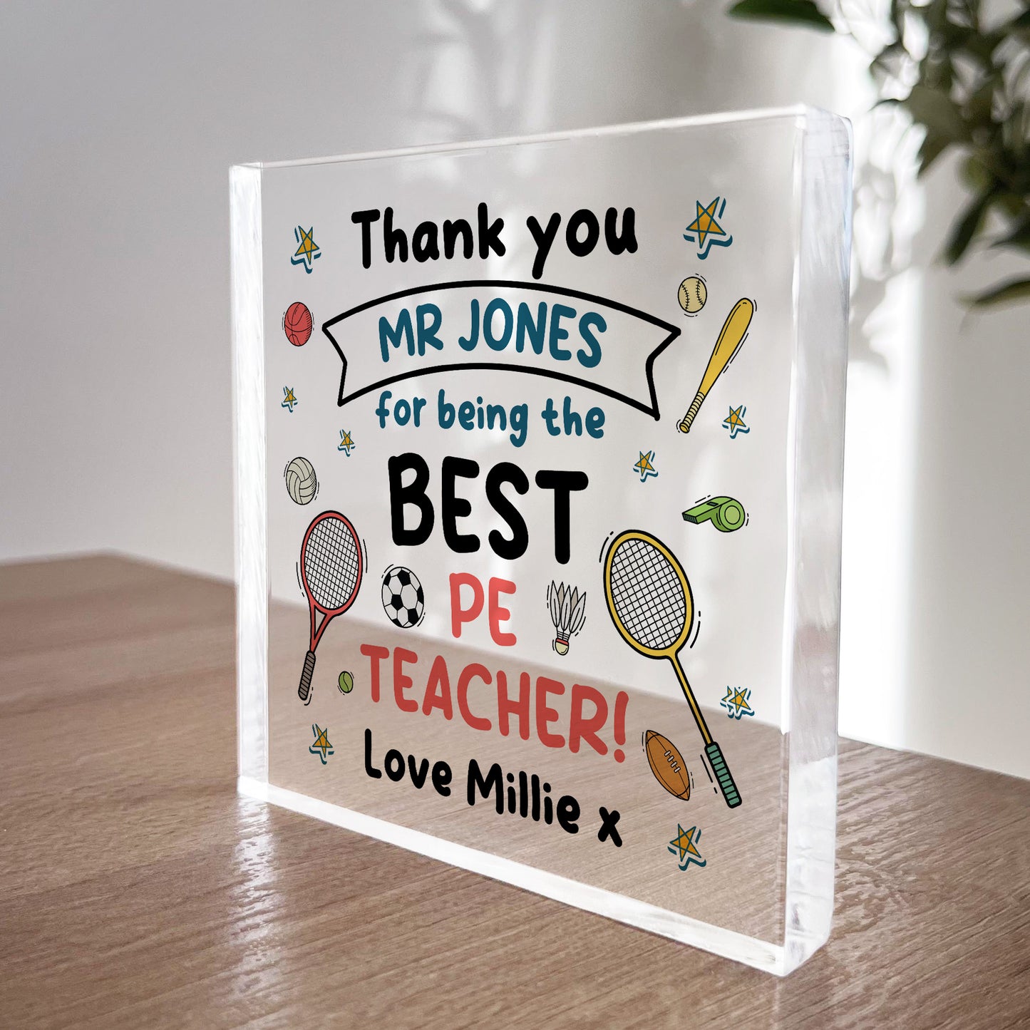 PE Teacher Gift Personalised Gift For PE Teacher Thank You Gifts