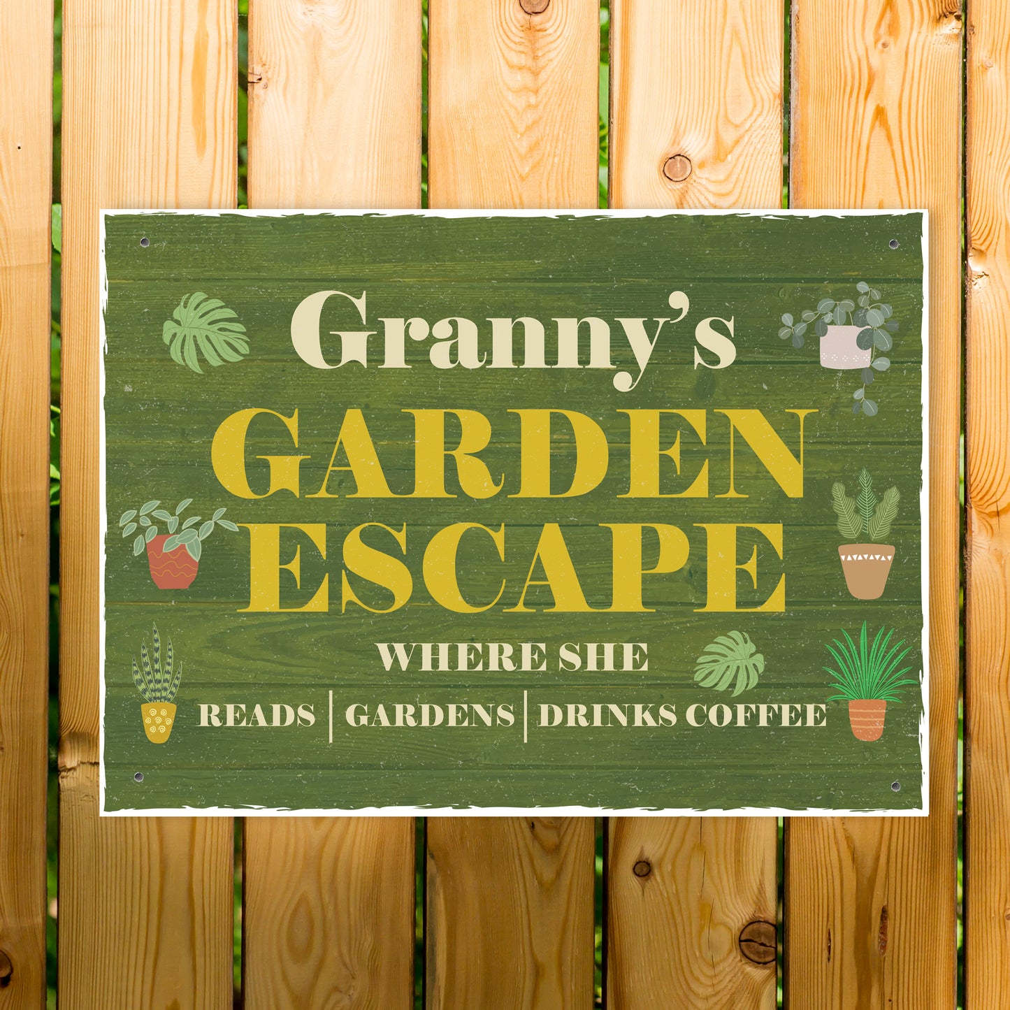 Any Names GARDEN ESCAPE Sign PERSONALISED Garden Shed Sign