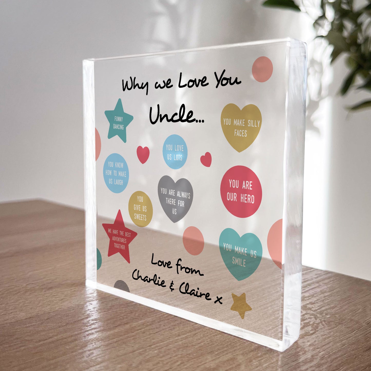 Novelty UNCLE Gifts Personalised Plaque Uncle Christmas Birthday