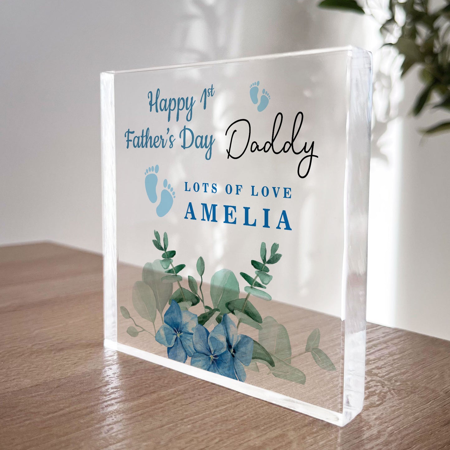 Happy 1st Fathers Day Gift For Daddy Personalised Block