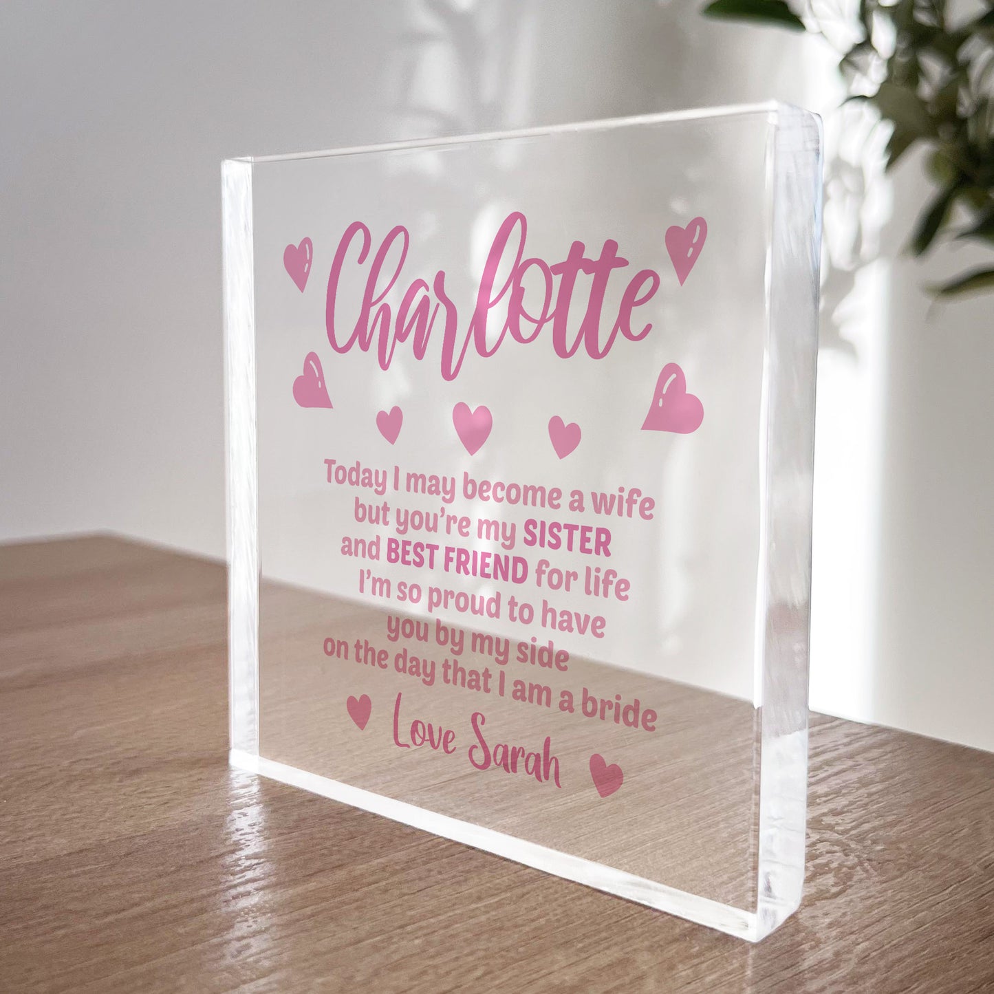 Personalised Maid Of Honour Bridesmaid Gift For Sister Wedding
