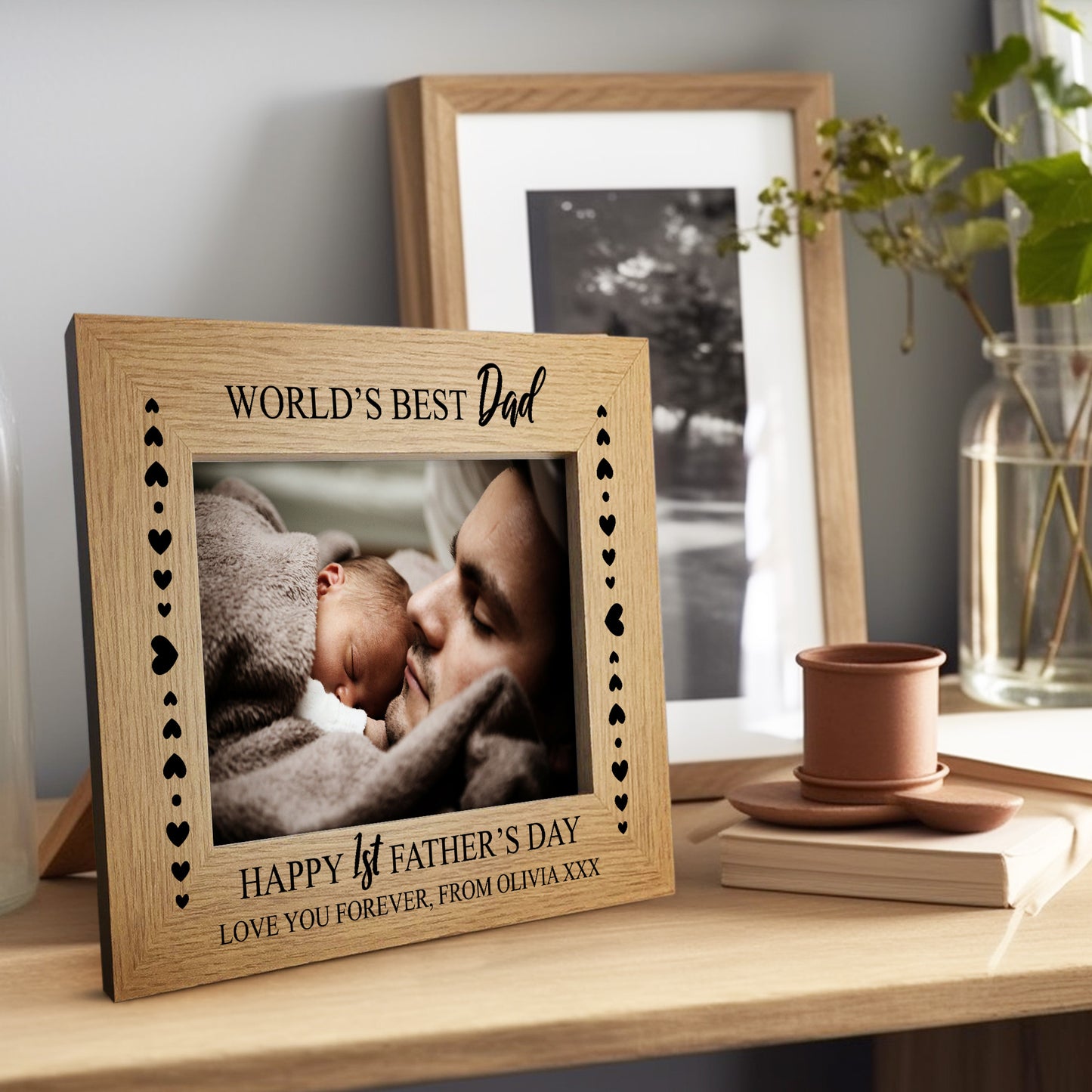 Happy 1st First Fathers Day Gifts Best Dad 7x5 Photo Frame Gift