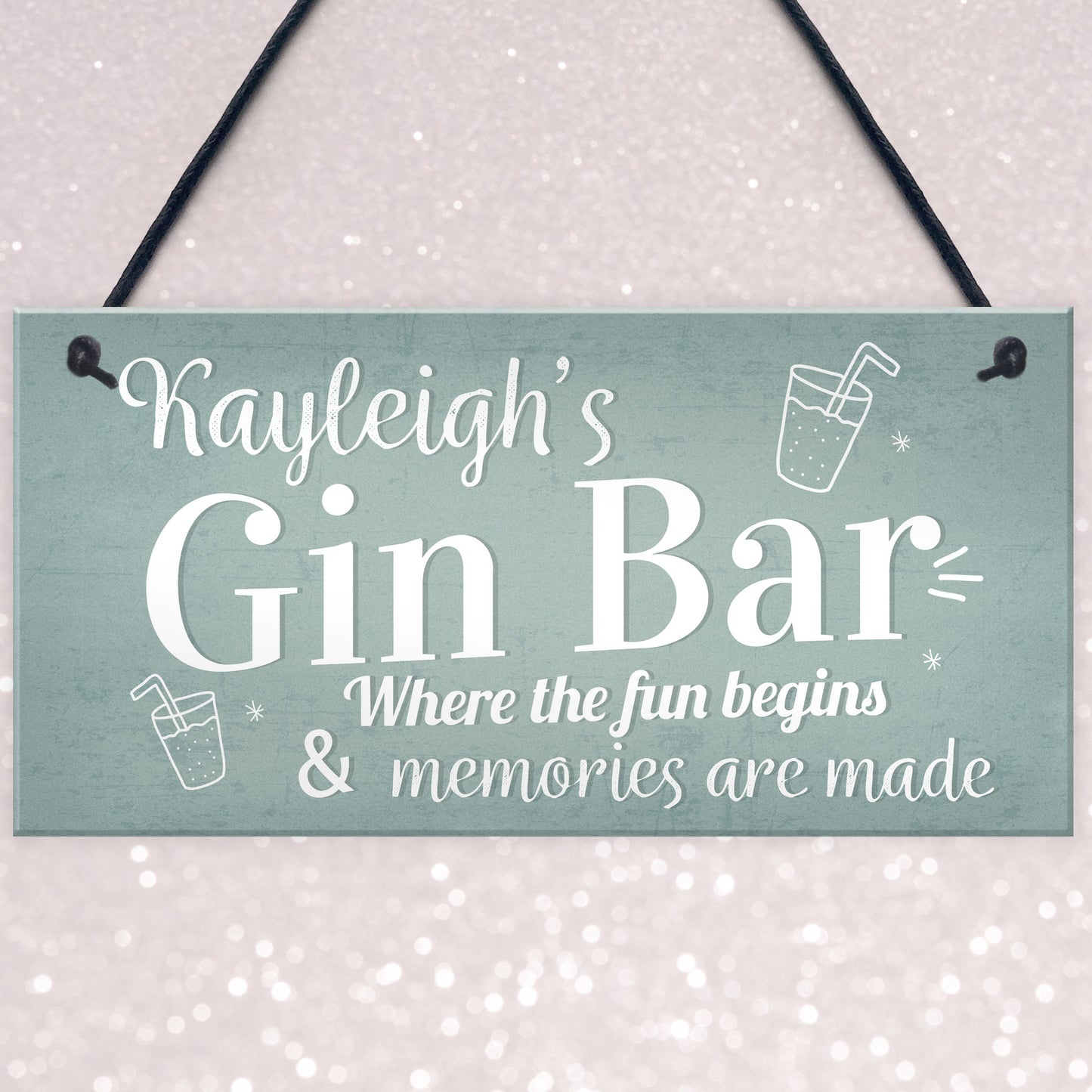 Gin Bar Personalised Sign Gin Gifts For Women Gin Lovers Gin