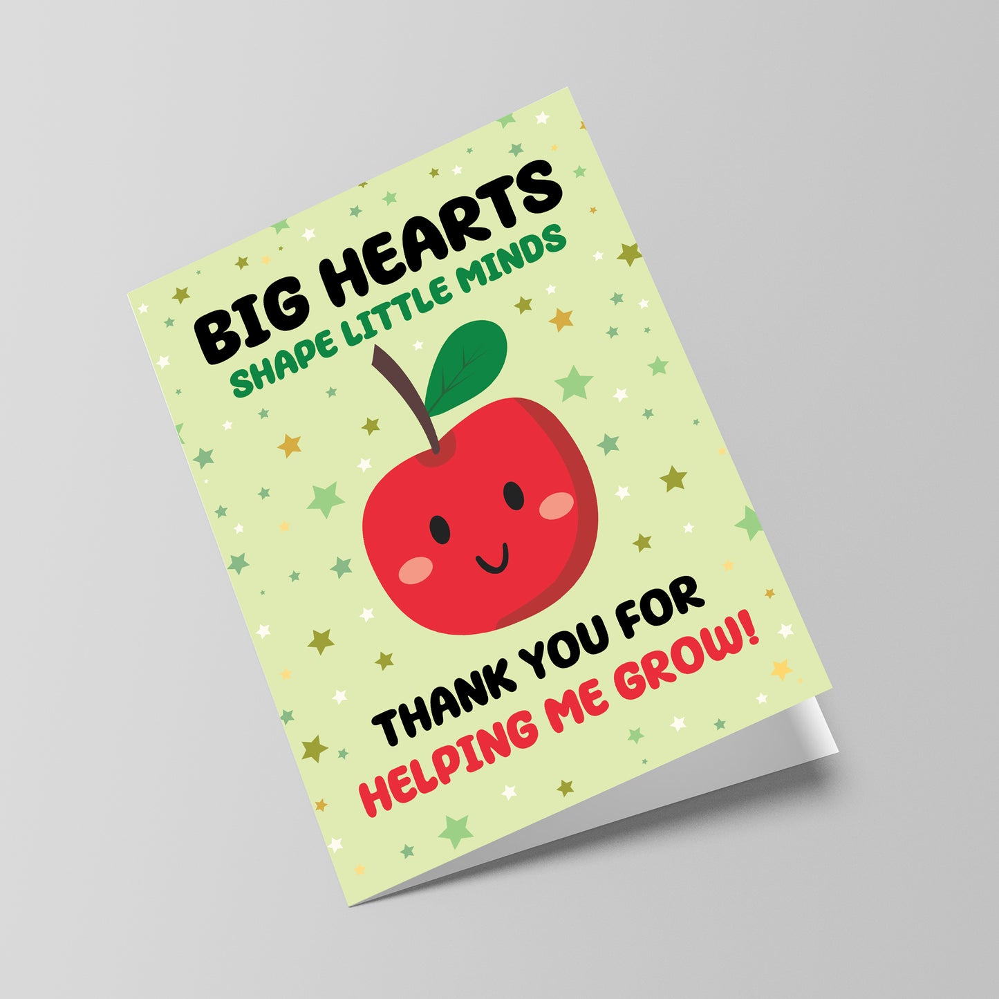 Big Hearts Shape Little Minds Card For Teacher Nursery Teacher