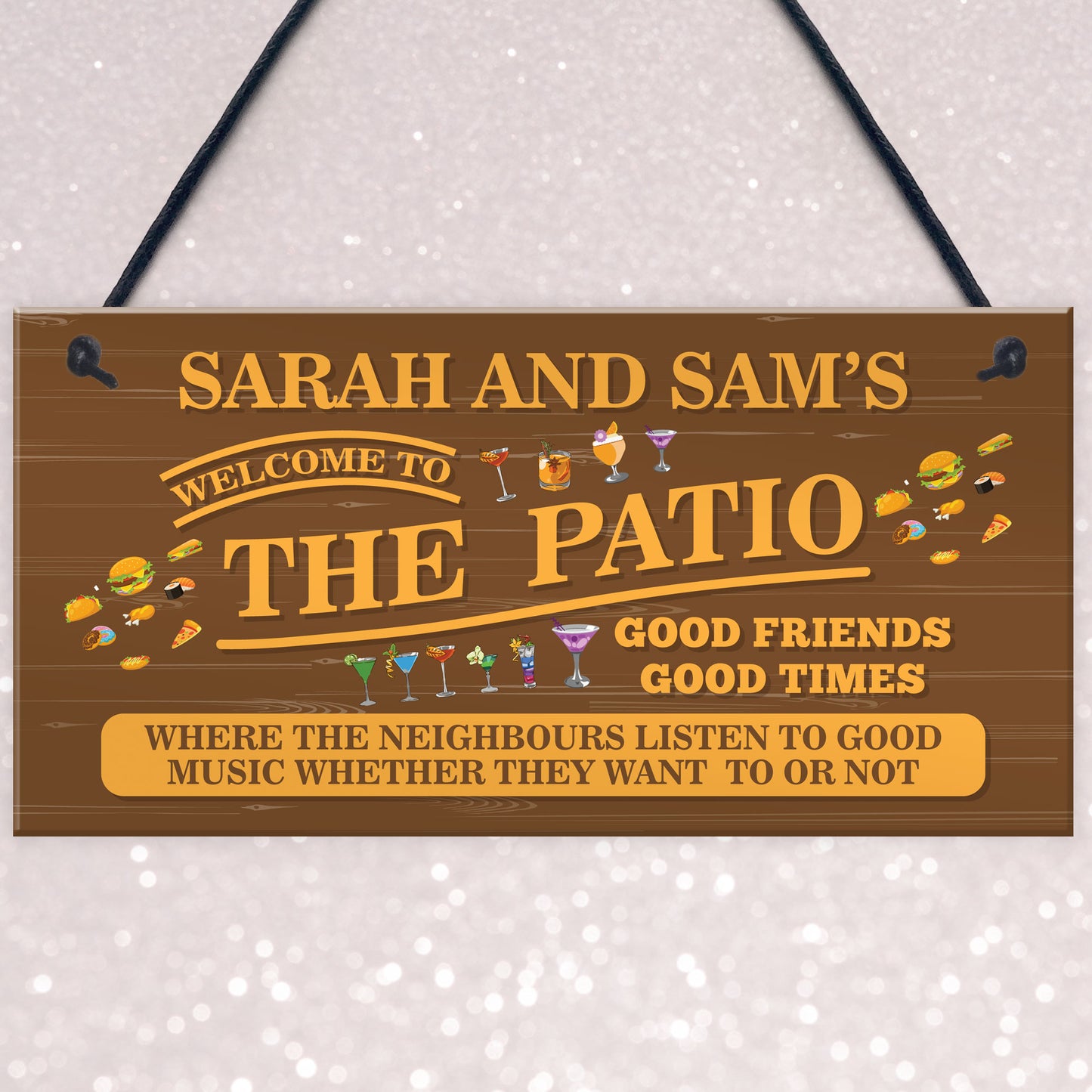 Garden Sign For Outside Personalised Patio Sign For Garden