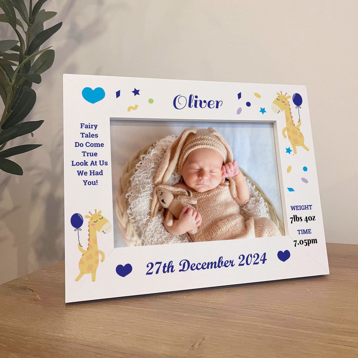 Newborn Baby Boy Keepsake Gifts Personalised Birth Details Frame